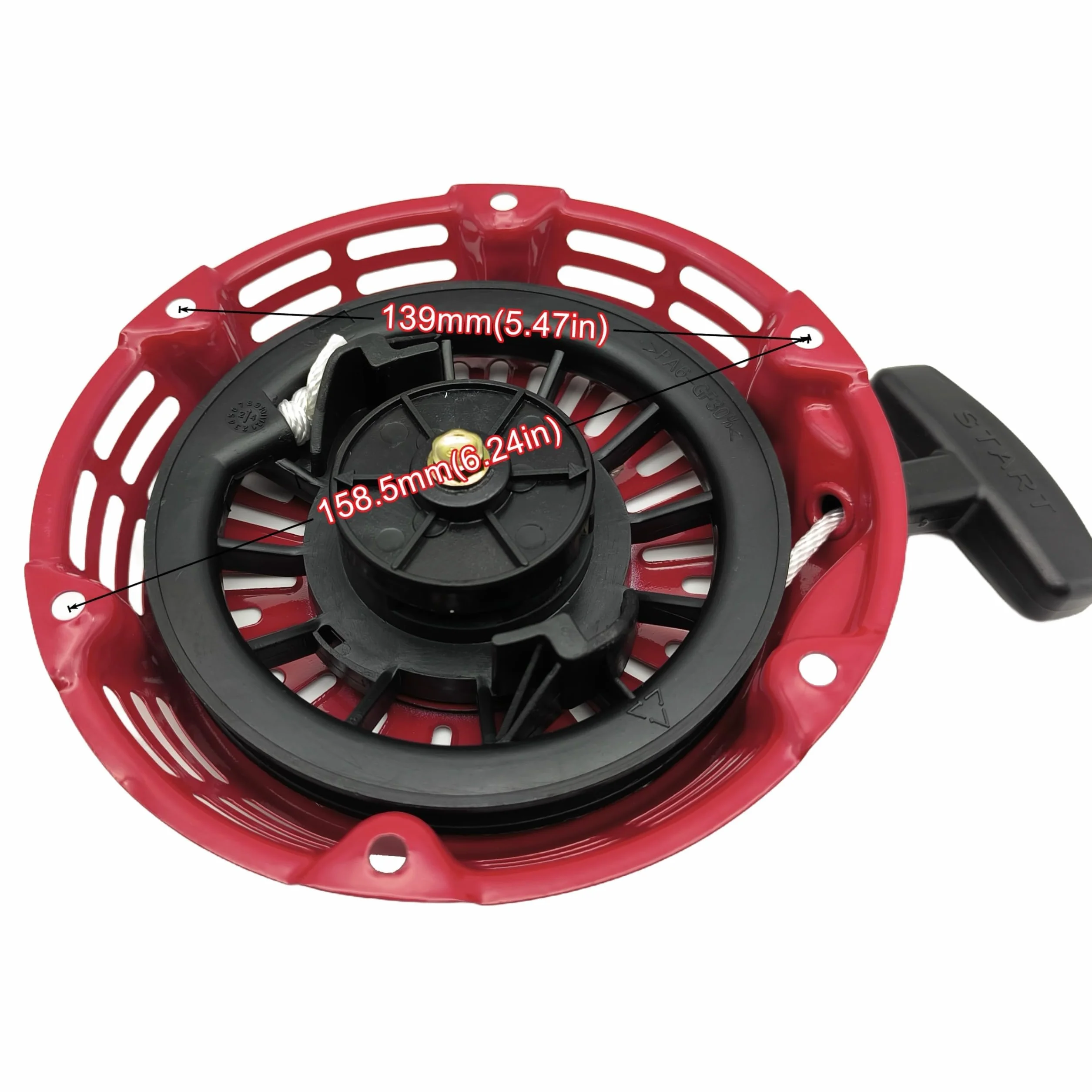 STRONGTHIUM Arranque de Retroceso Compatible con Honda GX160 GX200 GX120 4-6,5 CV, para Generador Motoazada Bomba de Agua, Tirador de Arranque para Motor 163cc 196cc, Rojo