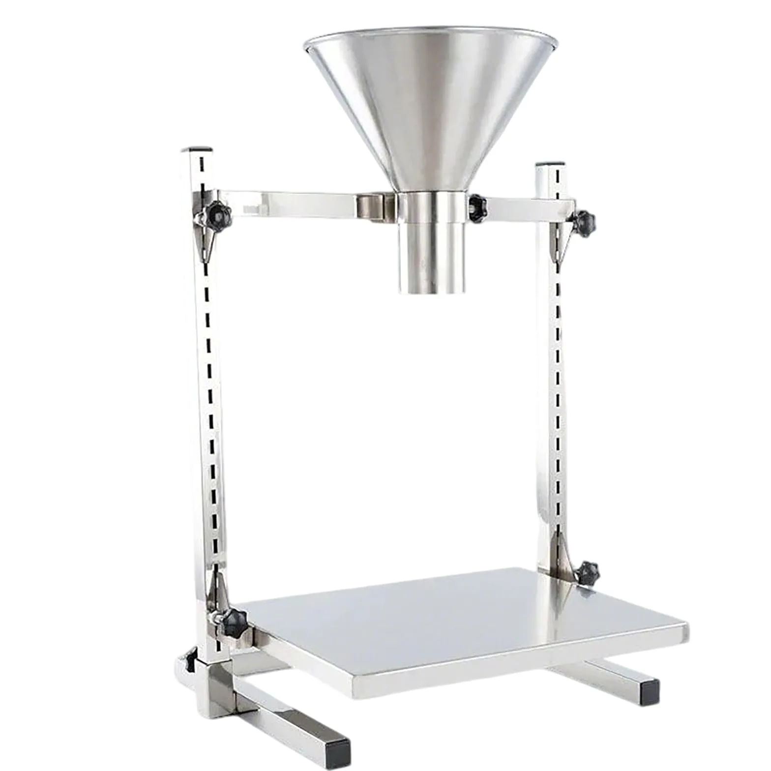 MObyat Embudo De Llenado Manual, Tolva De Alimentación De Acero Inoxidable 304 con Soporte, Bandeja Elevable Ajustable, Diseño De Boca Ancha, Tamaño del Puerto De Descarga De 6 Cm (Opcional)