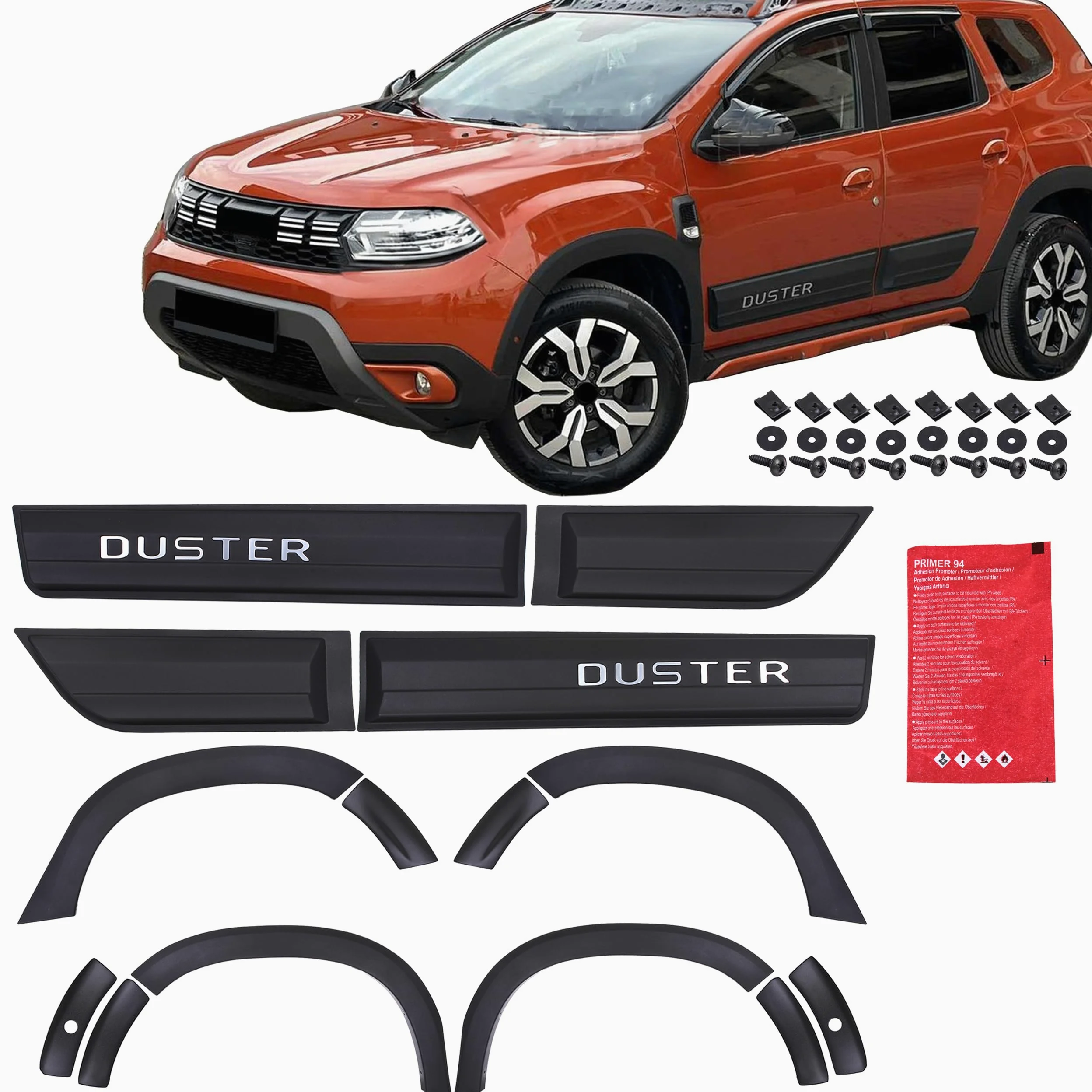 INLY 14 Piezas uardabarros del Paso de Rueda Guardabarros del Parachoques Protección del Paso de Rueda ABS Compatible con Dacia Duster (2018-2024)