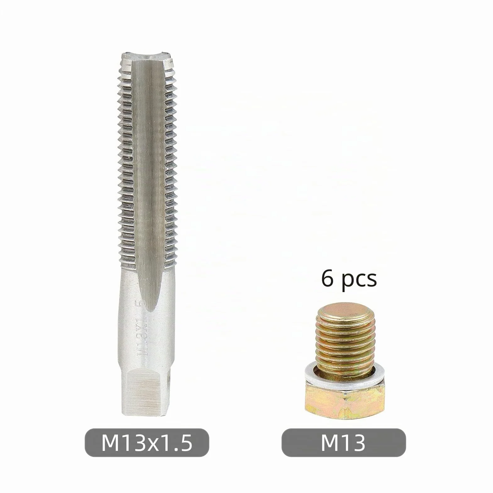 CCLIFE 6 Piezas Juego de Reparacion de Rosca Carter Reparacion Tornillo Carter Aceite Kit de Reparacion de Carter M13 x 1,5 mm