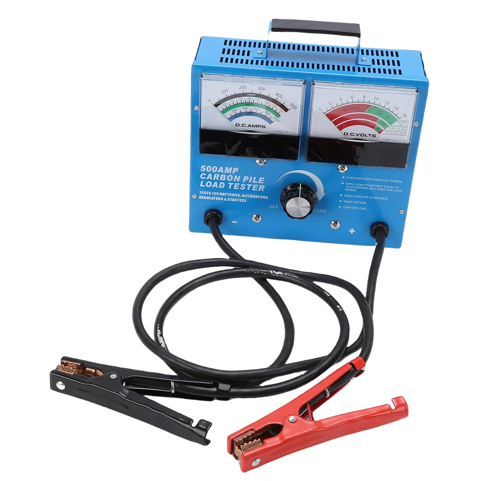 Keenso Comprobador de Carga de Baterías de 500 Amperios — Tester Digital Automotriz con Gran Indicador y Capacidad de 1000 CCA, Ideal para el Mantenimiento de Baterías de Automóviles,