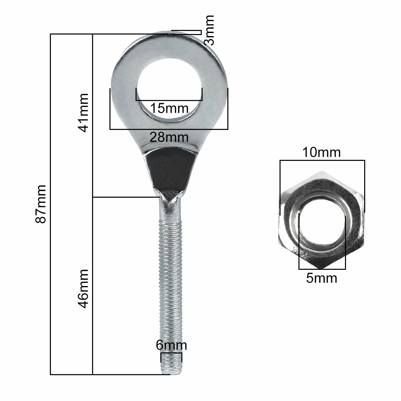Wai Danie 2pcs 15mm 0.6inch Eje de la Cadena Ajustador Tensor para 50cc-125cc ATV Motocicleta Mini Bike Baja Z50R XR50R XR70R XR75 XR80R XR80 XR100