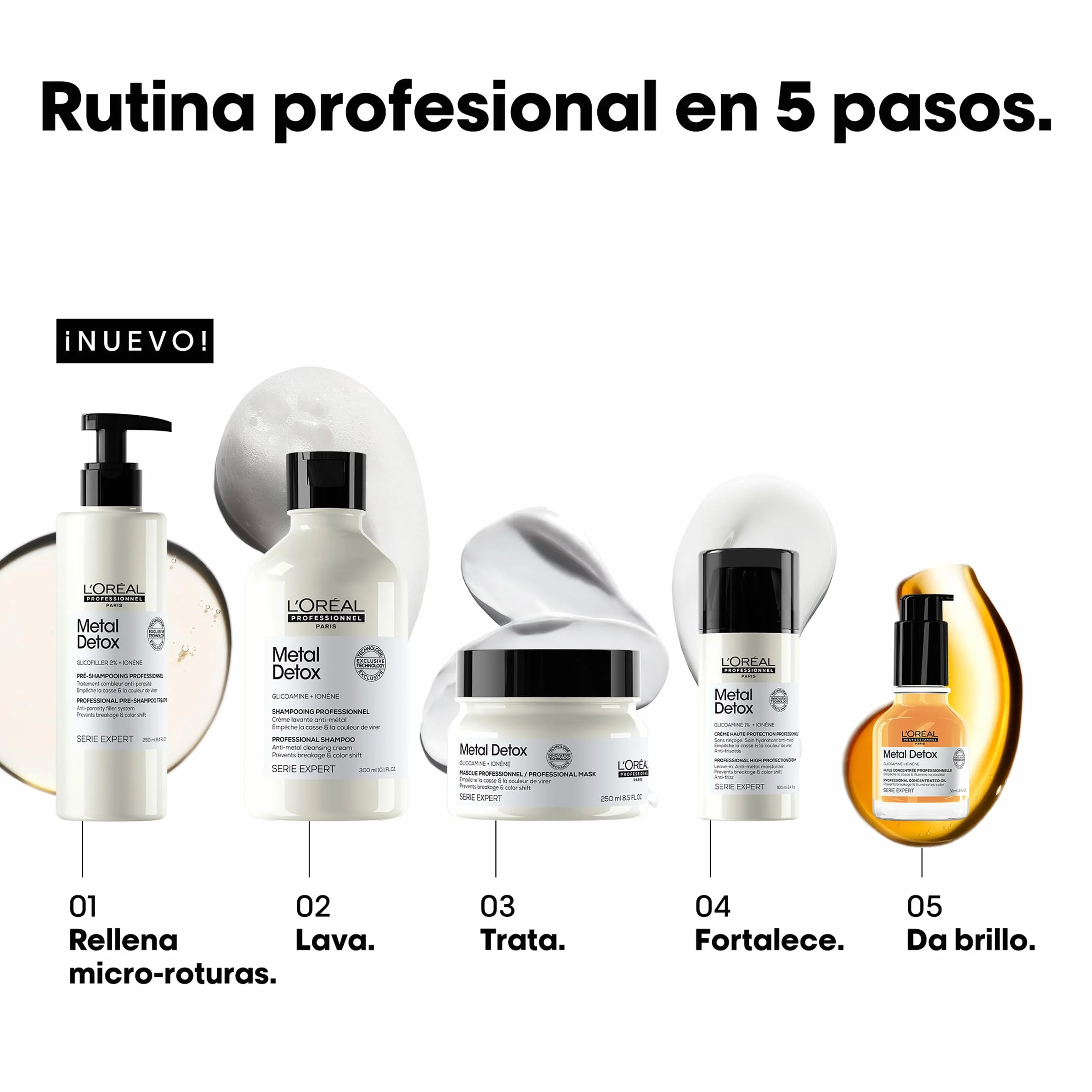 L'Oréal Professionnel Metal Detox Aceite Concentrado Protector Térmico Anti-Rotura 50 ml