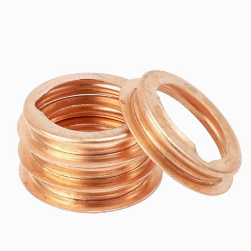 Junta de tapón de drenaje de aceite de motor de coche Compatible con anillo de arandela de aplastamiento de color cobre 1102601M02