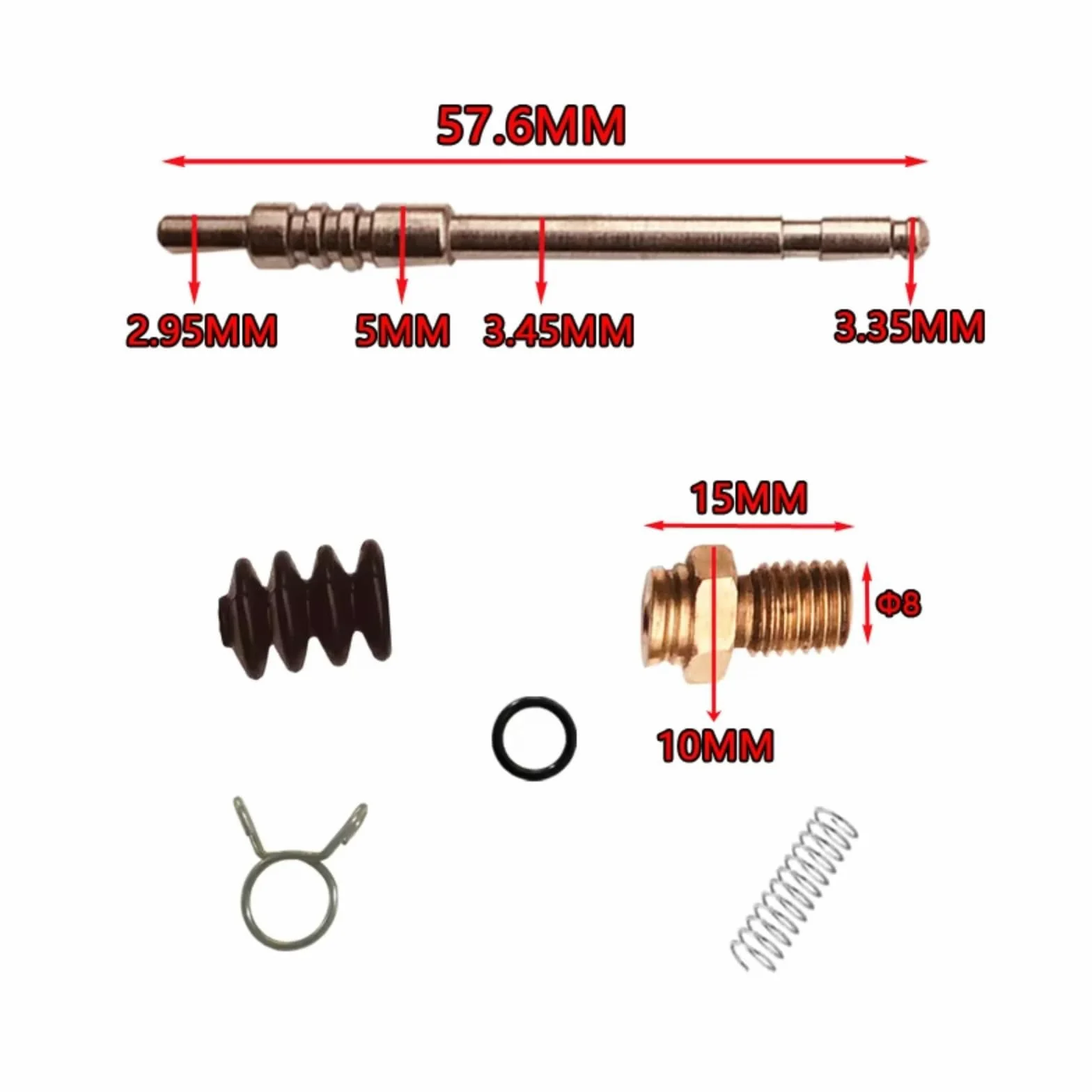 Compatible con Piaggio para 125 para BYQ125T Kit De Reconstrucción De Carburador Membrana Deslizante De Diafragma Válvula De Aguja Sellado De Junta Piezas de Repuesto(Type 5)