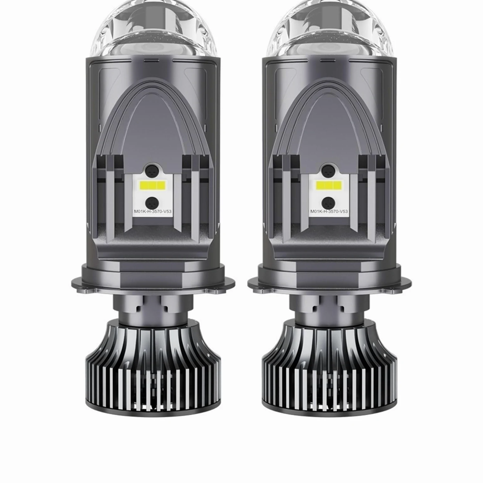 REPYL 120W 30000LM Auto lámpara Mini lente LED H4 9003 HIB2 bombillas faro coche motocicleta doble proyector Len LED automotriz Moto 12V 24V (Color : A83 2pcs, Size : RHD_H4/9003/HB2 HI/LO)