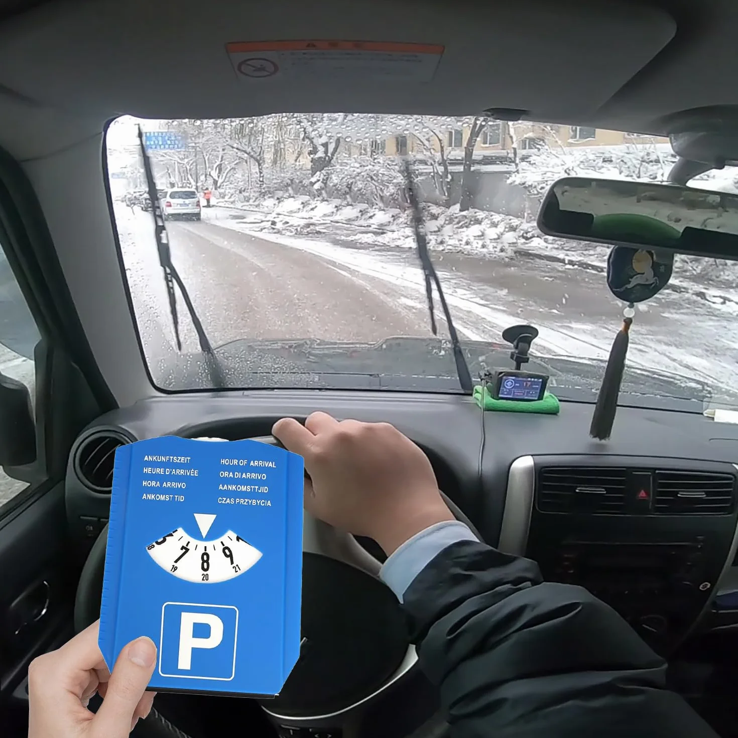 Disco de Estacionamiento con Raspador de Hielo, Parquímetro de Plástico
