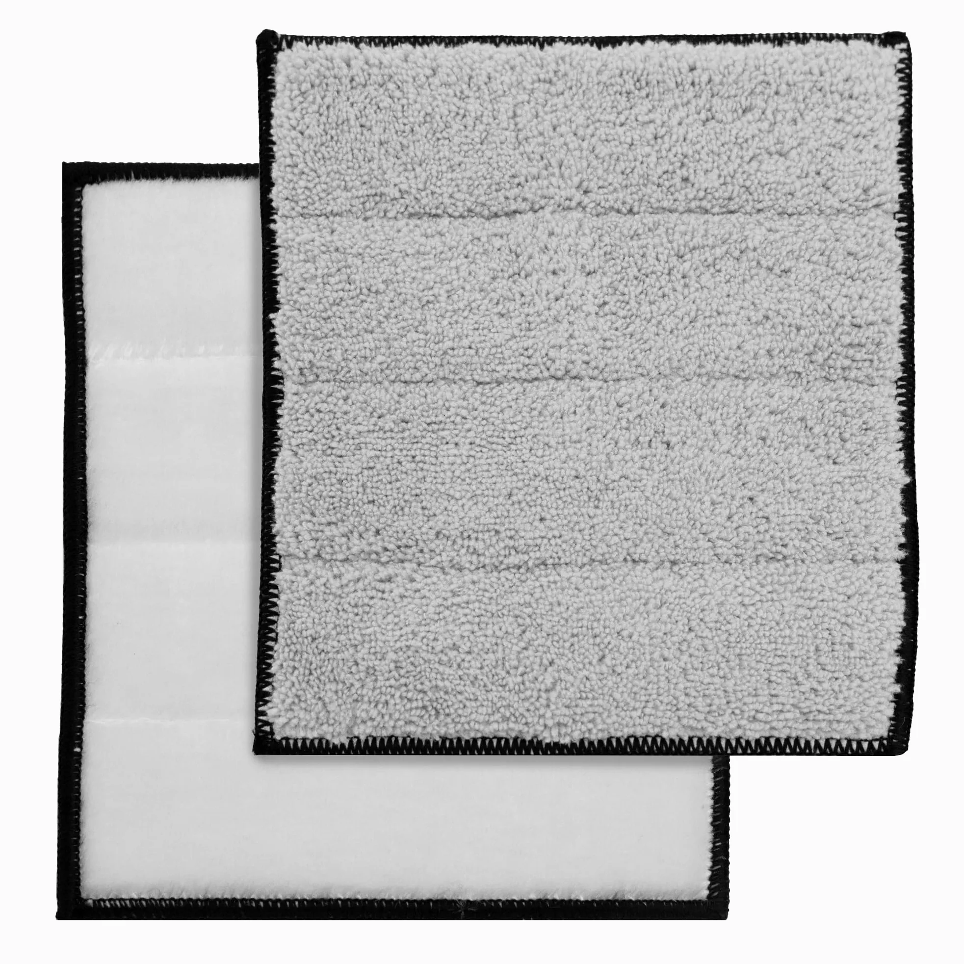 VIKING Almohadillas de microfibra para limpieza interior de coche con núcleo de espuma para kit de detalles de coche, cerdas de microfibra y nailon, gris y blanco, 8 x 6.8 pulgadas, paquete de 2 | Núcleo de espuma flexible, cerdas de microfibra y nailon,