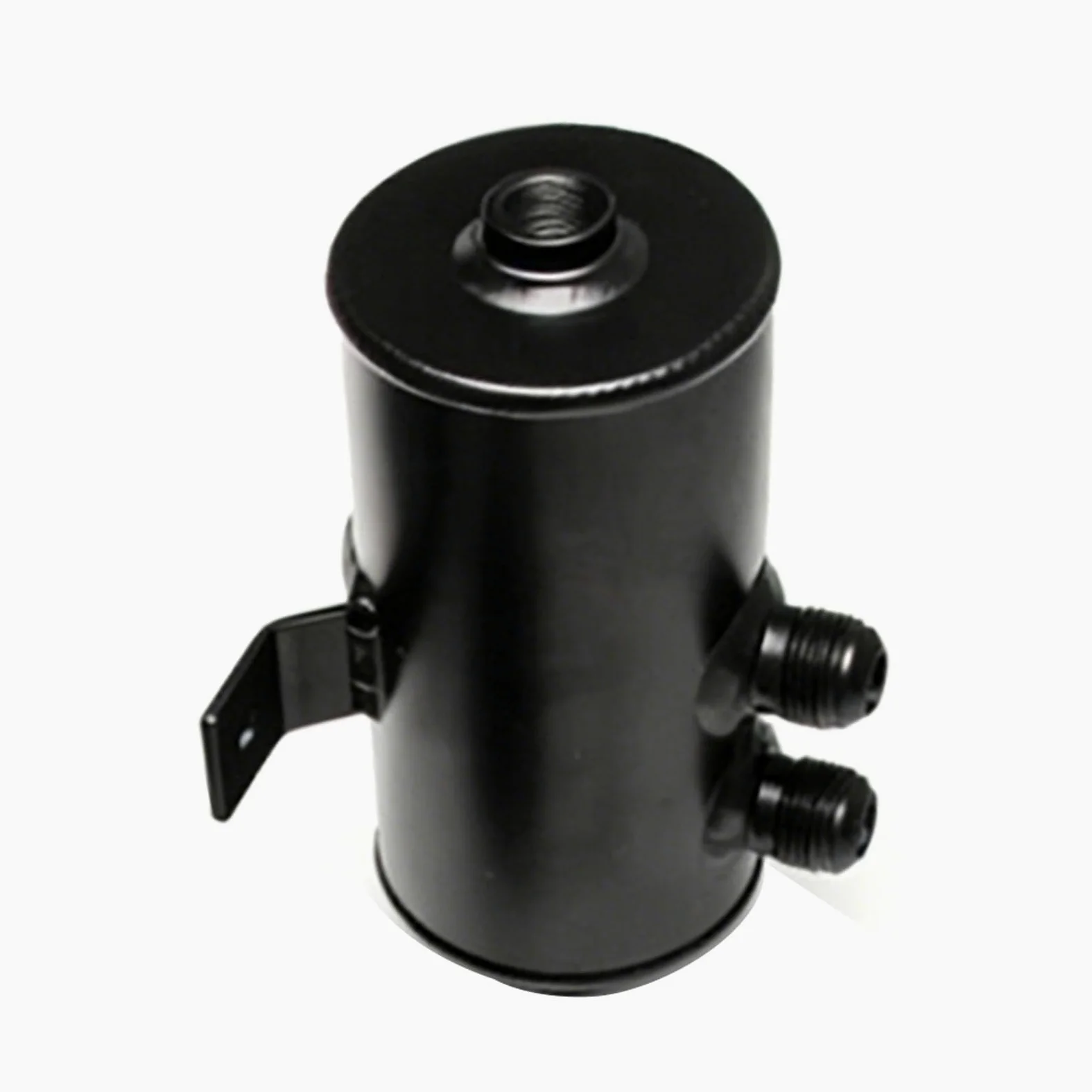 Yctze Kit de Lata de Captura de Aceite Negro AN10 de 750ml con Válvula de Drenaje de Manguera Trenzada de para Mods de Coche (BLACK)