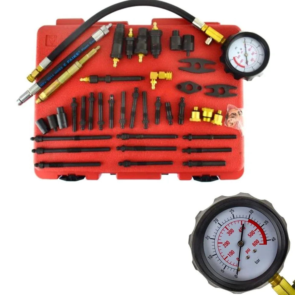 Comprobador de compresión para motor de gasolina, juego de comprobador de compresión para motores diésel de gasolina, 0-40 bar motor prueba de compresión