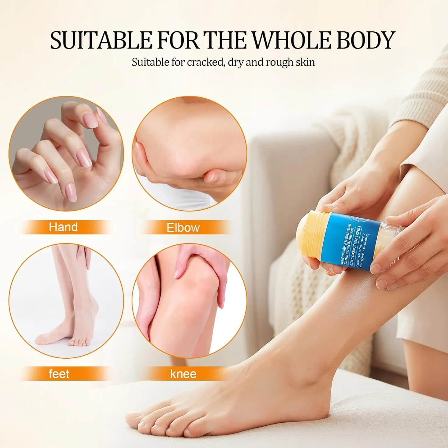 Crema Reparadora Piel Agrietada con Urea 40g*2, Bálsamo Hidratante No Graso para Talones, Manos y Codos