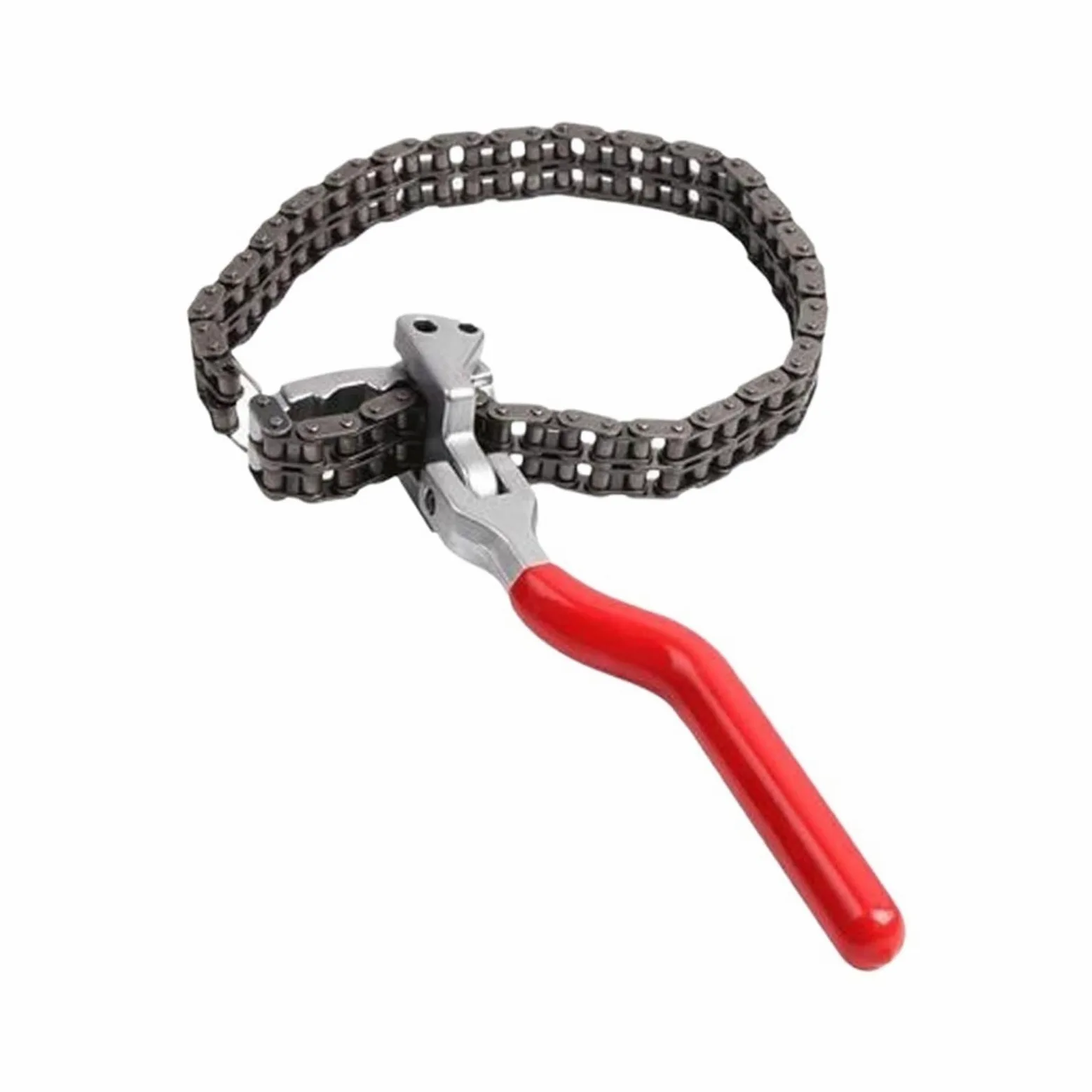 Llave de rejilla de aceite for coche, filtro de máquina de aceite, llave de filtro, herramienta de cambio de aceite de cadena pesada tipo esposas, desmontaje y montaje