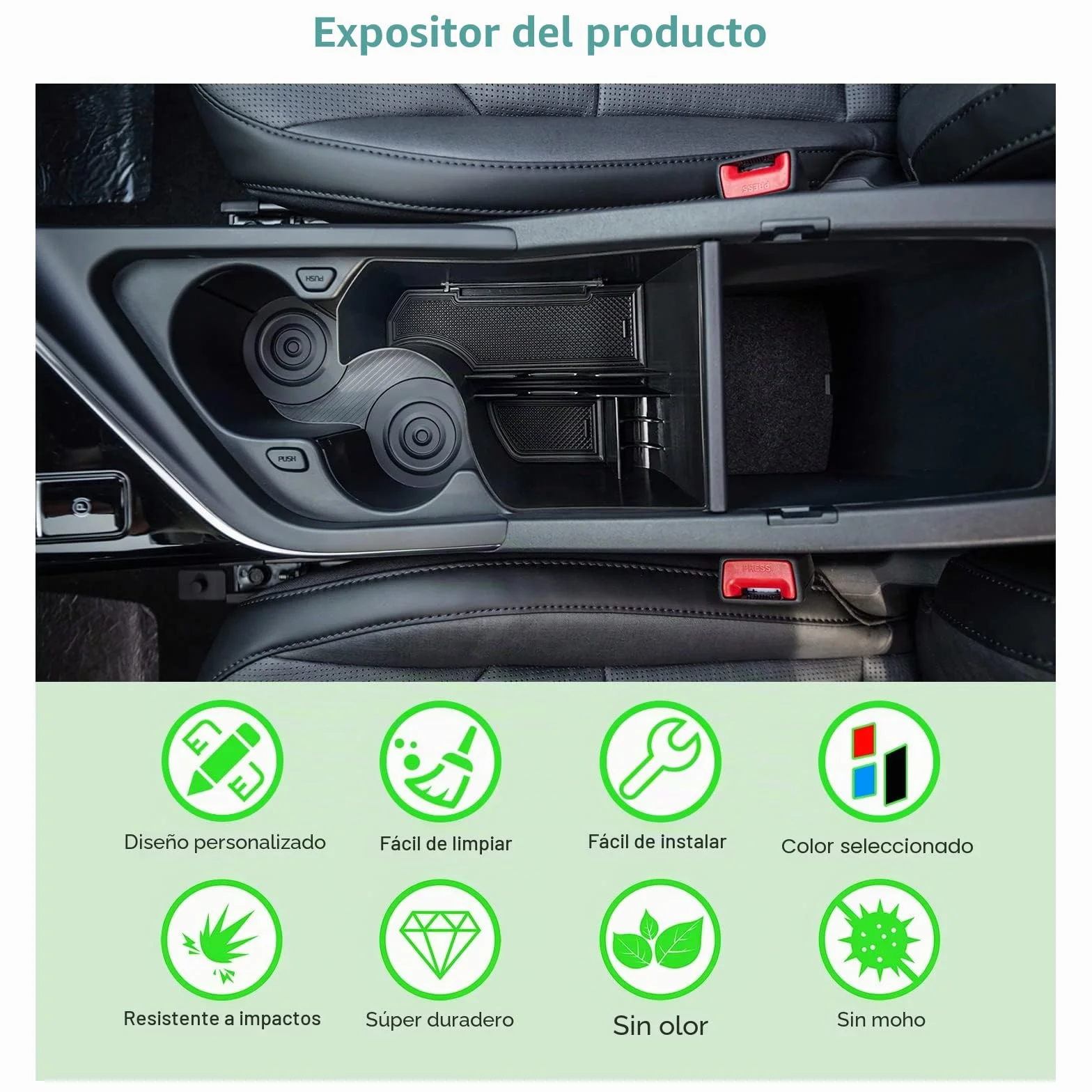 GAFAT Compatible con Kia Niro SG2 EV HEV Hybrid PHEV e-Niro 2022-2025 2026 Caja de Almacenamiento Consola Central, Organizador de Bandeja y Guantera Inferior de Central, Niro 2025 Accesorios
