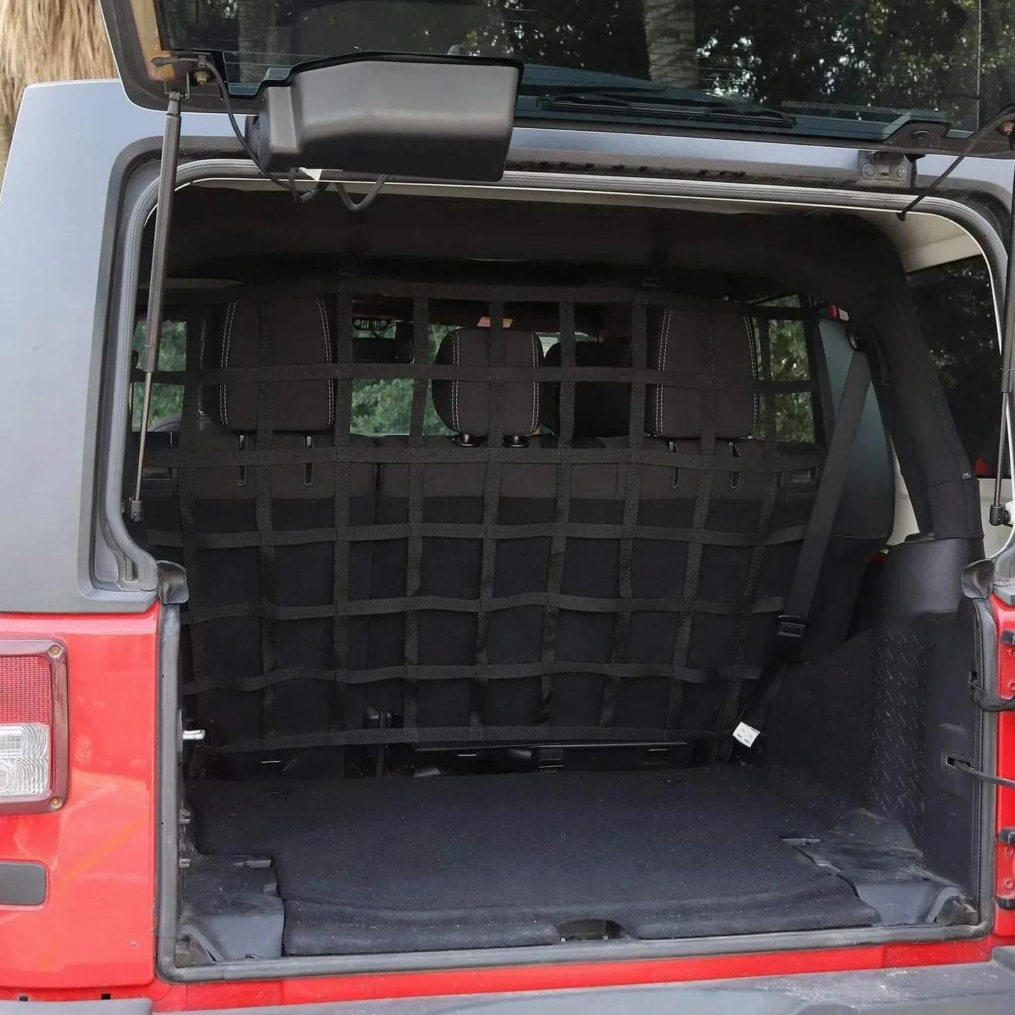 Red de Almacenamiento Red De Aislamiento para Maletero Coche Barrera Protectora para Perros Malla Divisora Seguridad para Jeep para Wrangler JK JL 2007-2023