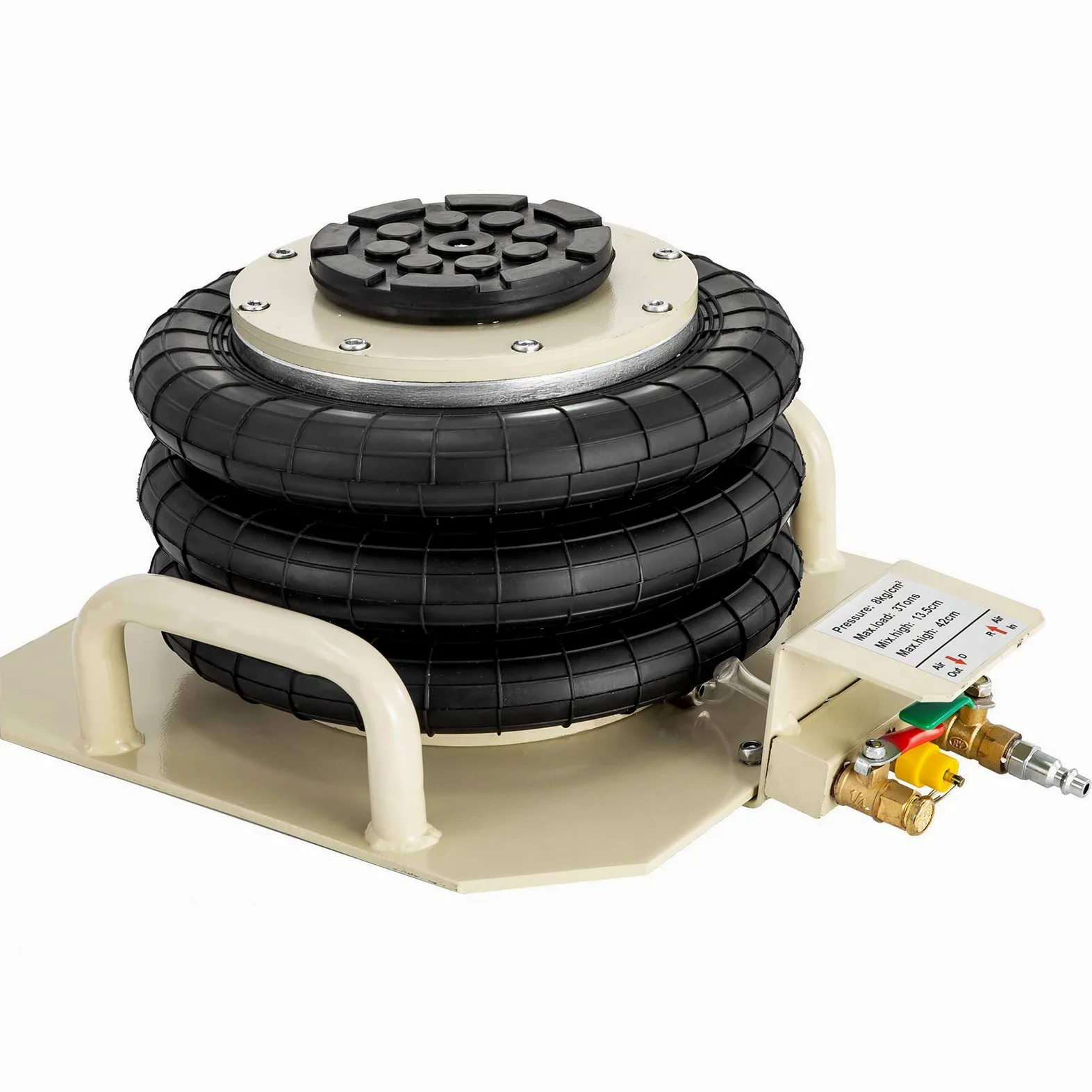 Gato neumático para Coche, 3T, 6600 Lbs, Triple Bolsa, cojín de Aire, cojín de Aire para Coche, Gato hidráulico de elevación de Aire, Gato de elevación rápida para reparación de automóviles