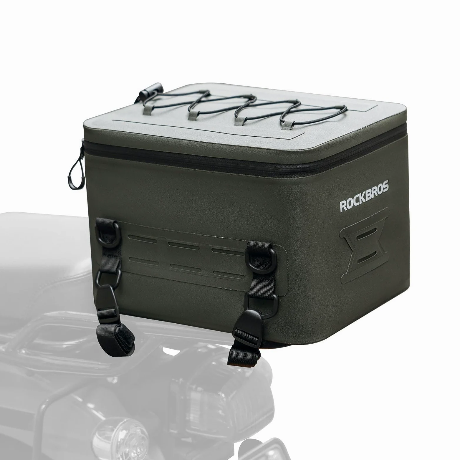 ROCKBROS Bolsa para Asiento Trasero de Moto, Impermaeble Bolsa de Equipaje con Correa de Hombro Ajustable, 13L Maleta para Bicicleta Moto Viaje, Gris