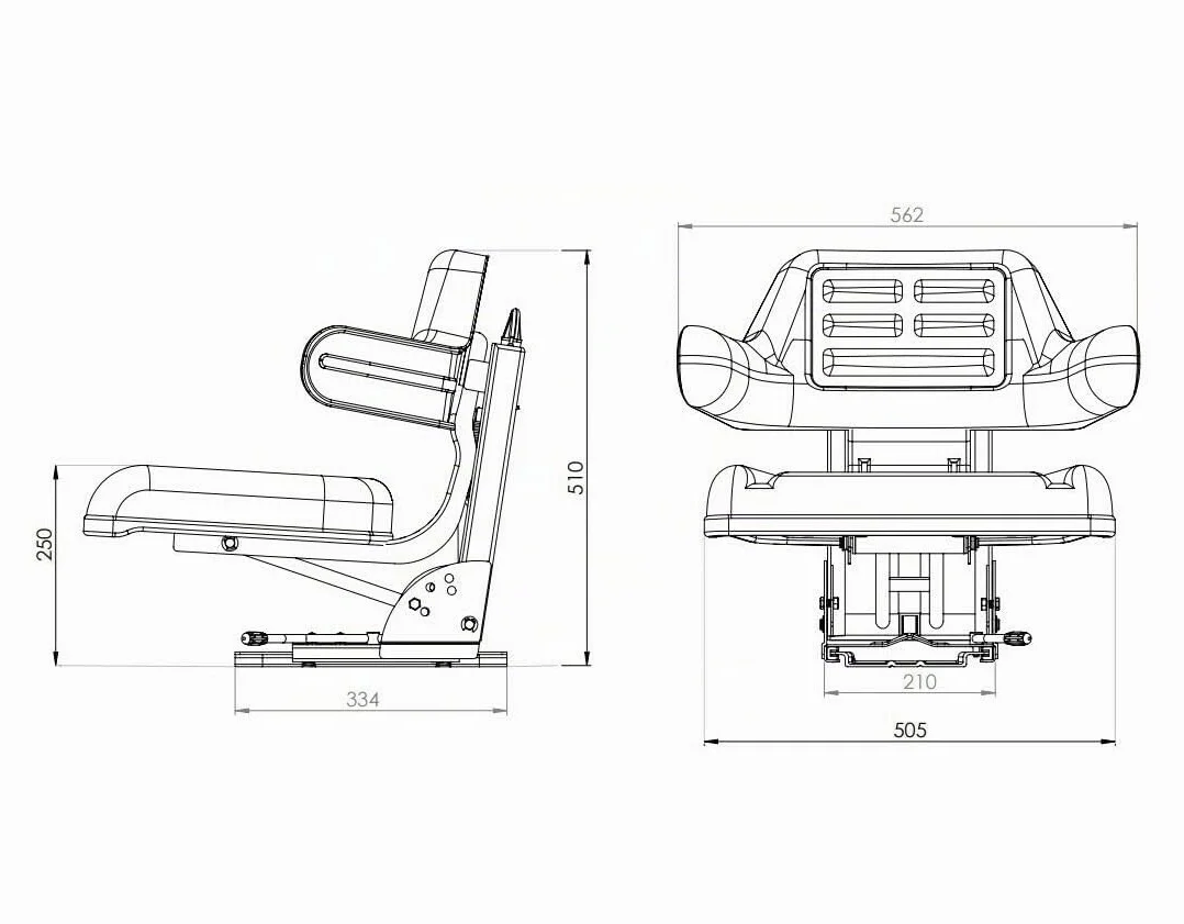 Asiento de tractor con reposabrazos universal (negro, azul, rojo, amarillo)