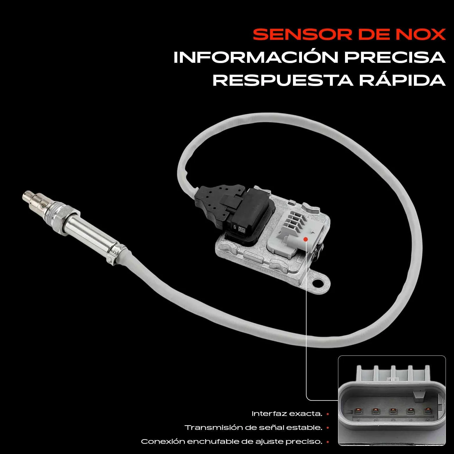 Frankberg Sensor de NOx 5 Polos 9821121180 | Compatible con: 508 SO I 8E, Caja Experto V, Plataforma plana/chasis V inestable, Caja de socio/MPV K9