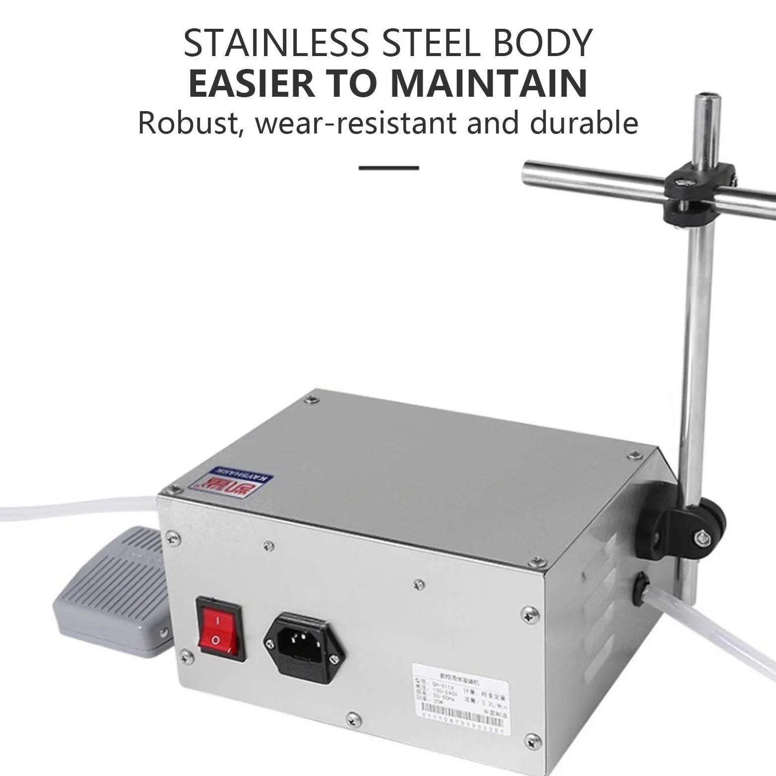 Llenadora de Acero Inoxidable, llenadora automática de líquidos, Boquilla única G11A, Panel de Control Digital, 3,2 l/min, para líquidos Muy diluidos.