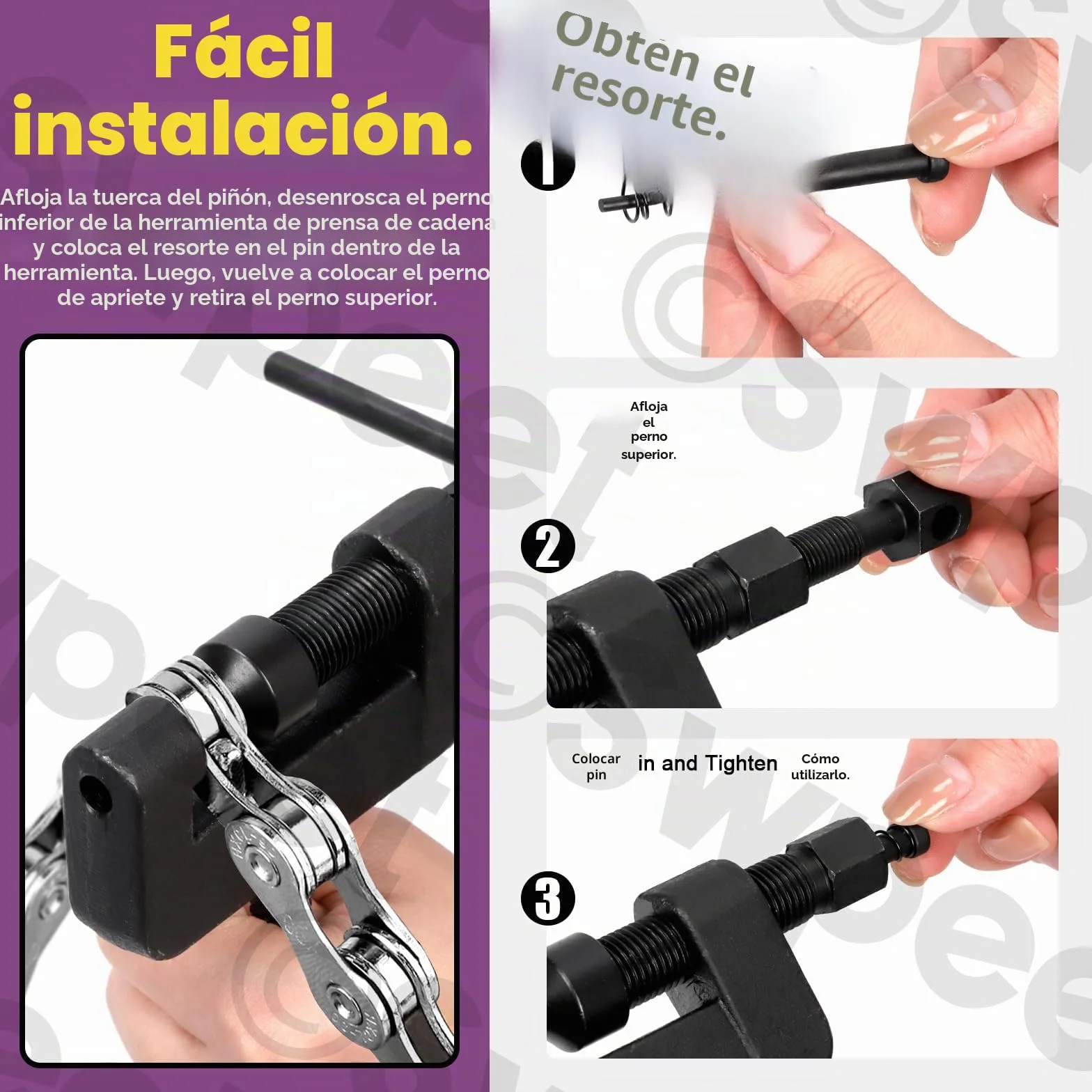 Swpeet Kit Surtido de 13 Piezas Cortacadenas para Motocicleta con Estuche de Transporte, Cortador de Cadena y Remachadora Herramienta de Extracción de Cadena para Motocicleta, Bicicleta, ATV
