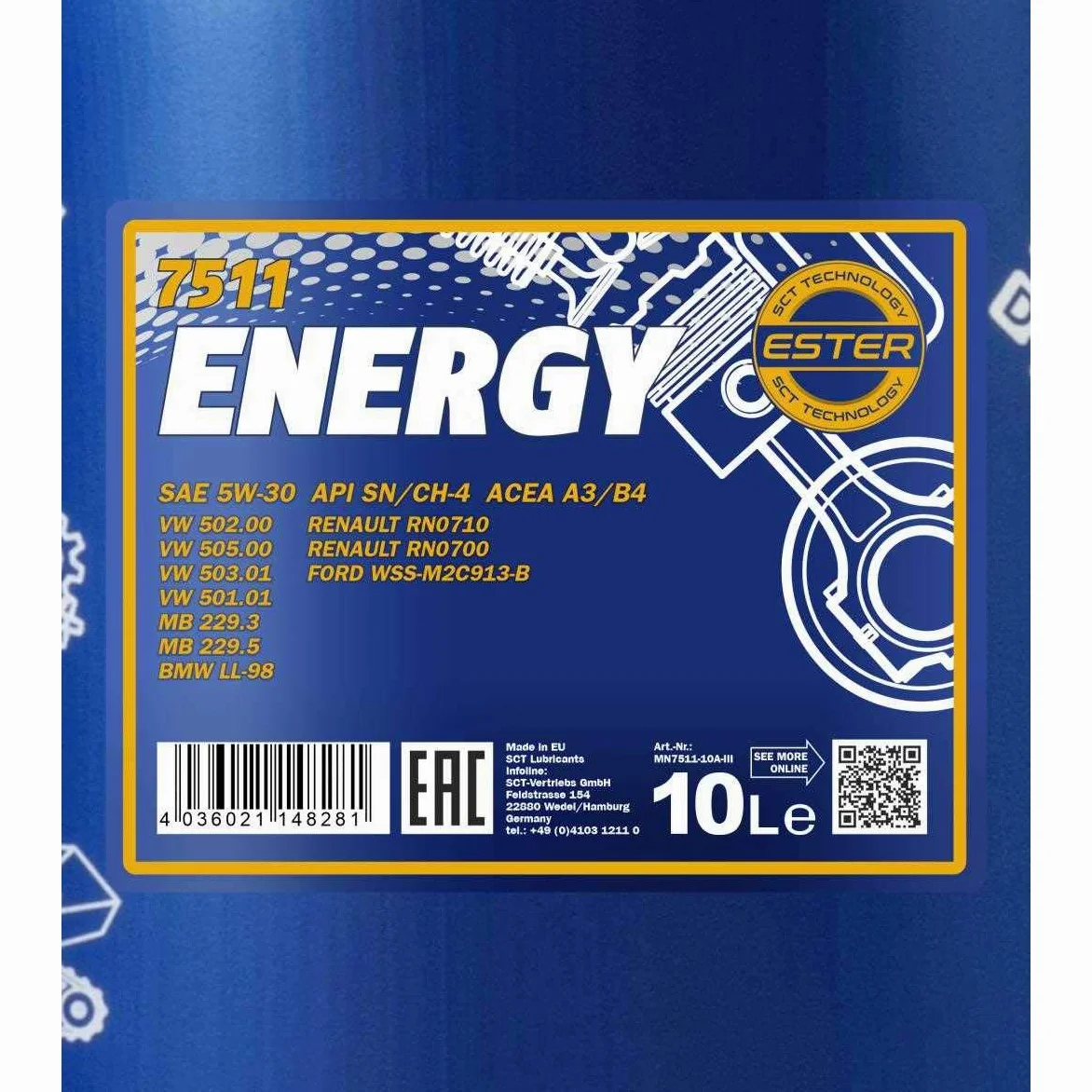 20L de aceite de motor Mannol Energy 5W-30 4x Mannol Motor Flush Aditivo