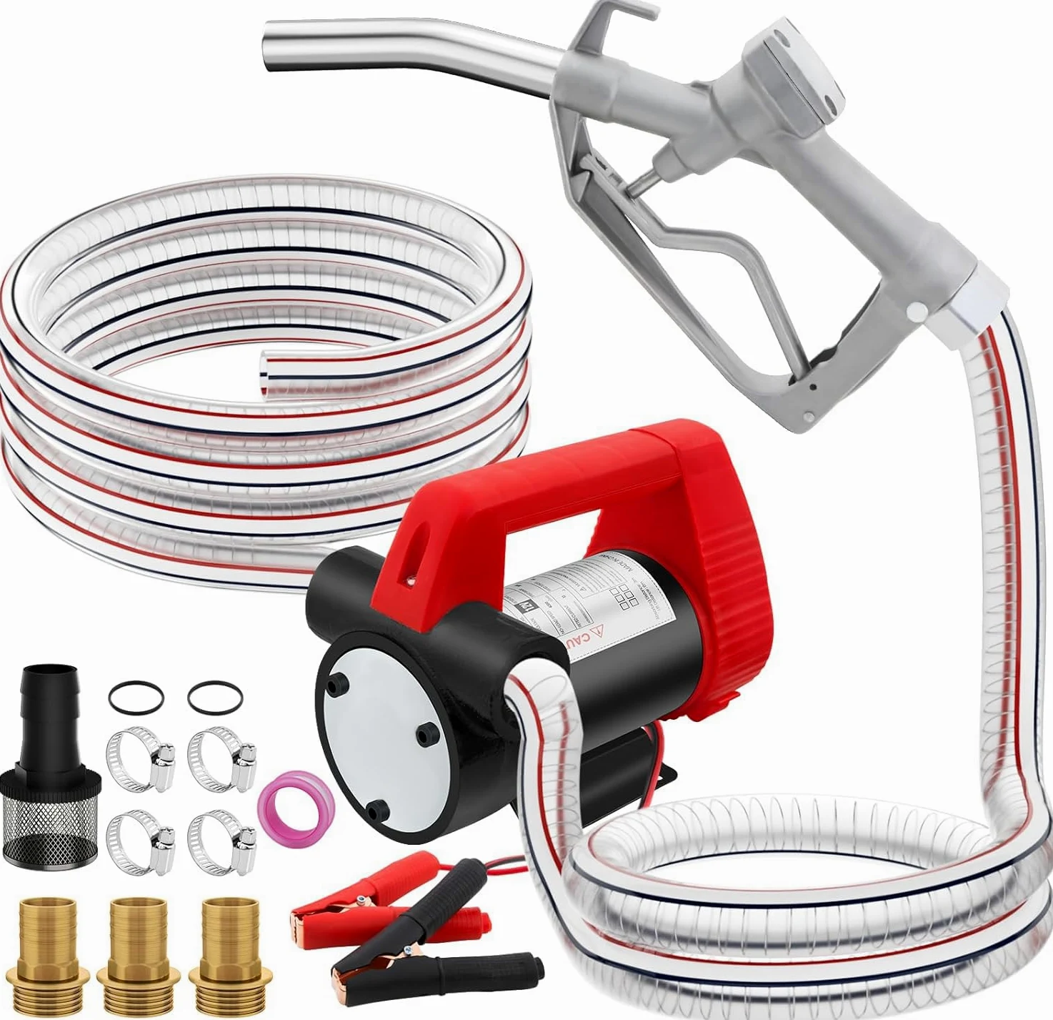Bomba de Diesel Gasoil 12V 175W para transferir combustible con mangueras, 0-50 L/min