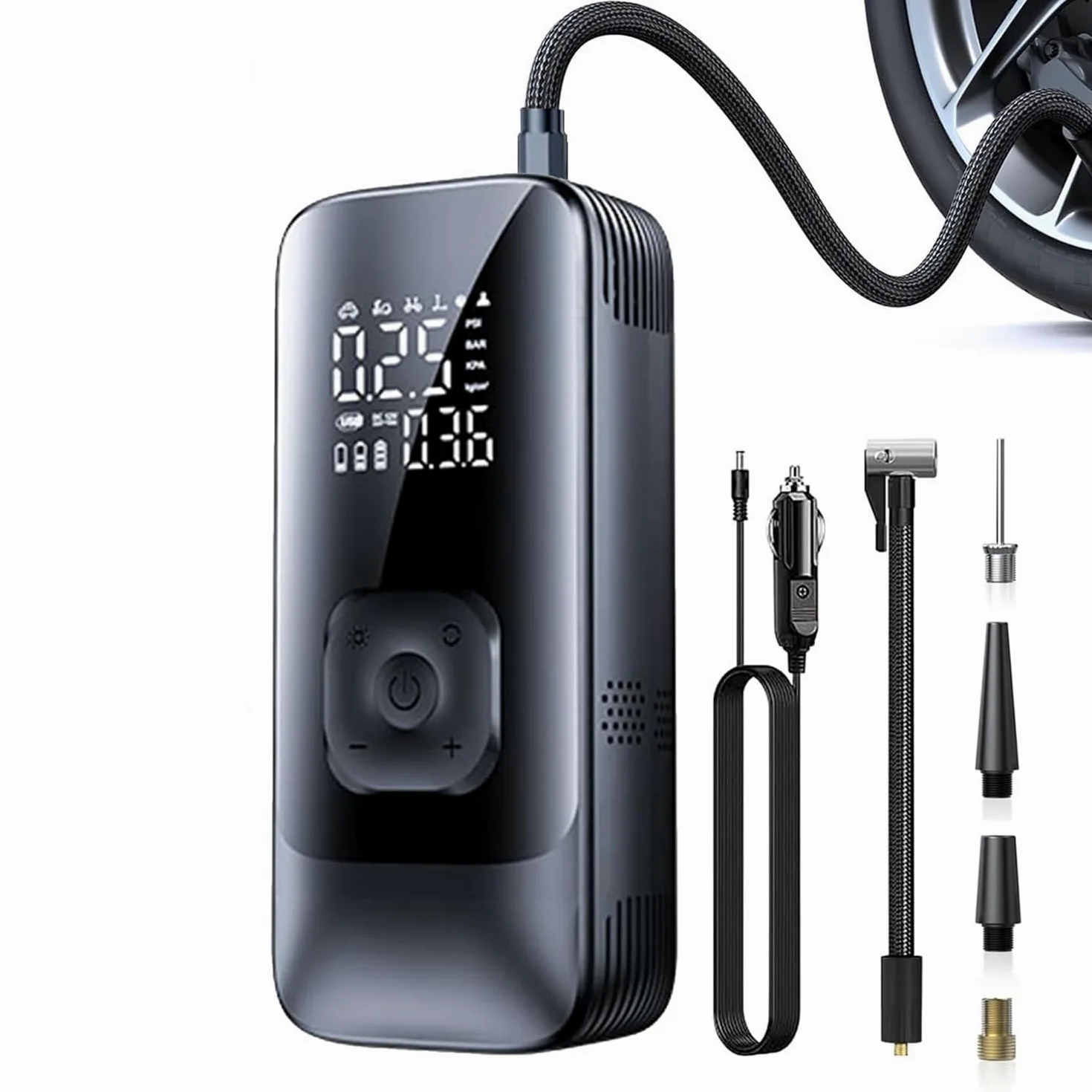 Inflador de Llantas para VinFast VF 8 Eco/Plus, Bomba de Neumáticos de Coche Bomba de Aire Automática 150PSI 12V, Compresor de Aire Portátil para Auto
