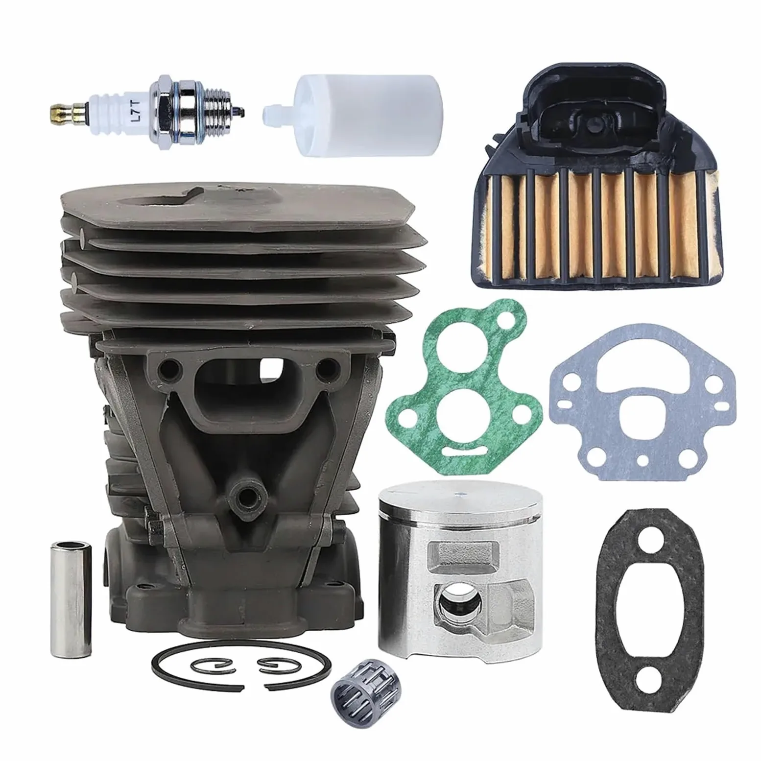 Kit de pistón cilindro motosierra 47mm for Husqvarna 455 455e 460 con bomba aceite línea filtro combustible aire reemplazar 537320402 537255702