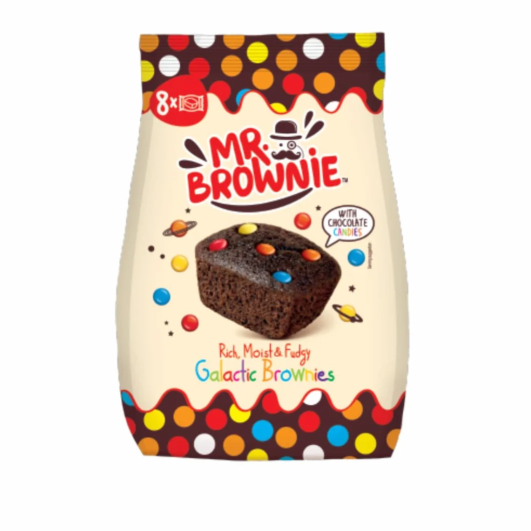 Mr. Brownie Galactic Brownies Lacasitos Pack 12 Bolsas 96 Unidades Suaves Jugosos Snack Dulce Meriendas Fiestas