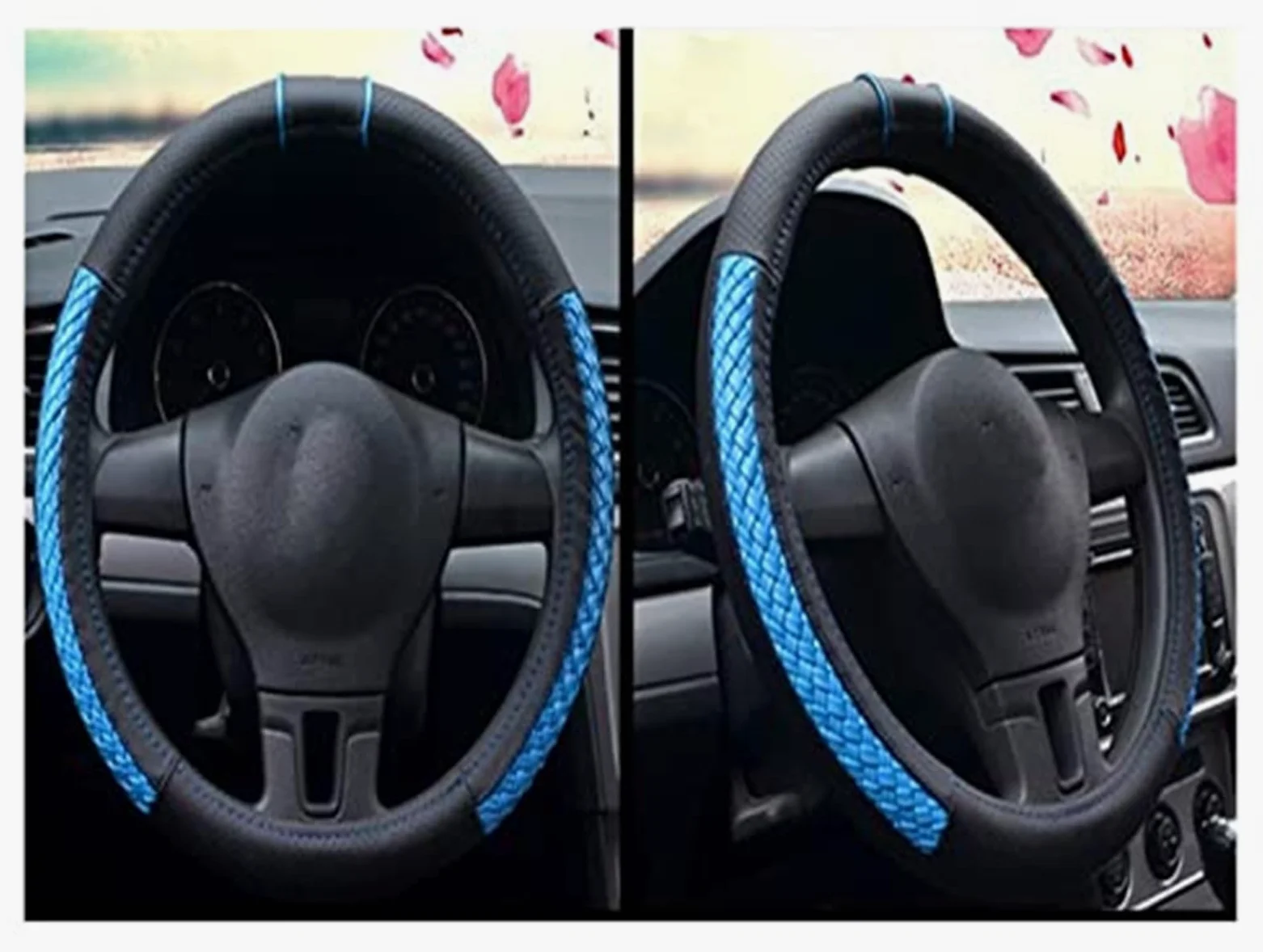 Funda Protectora para Volante de Coche Funda para Volante Funda para Volante de Coche Universal 37-38cm(Blue)