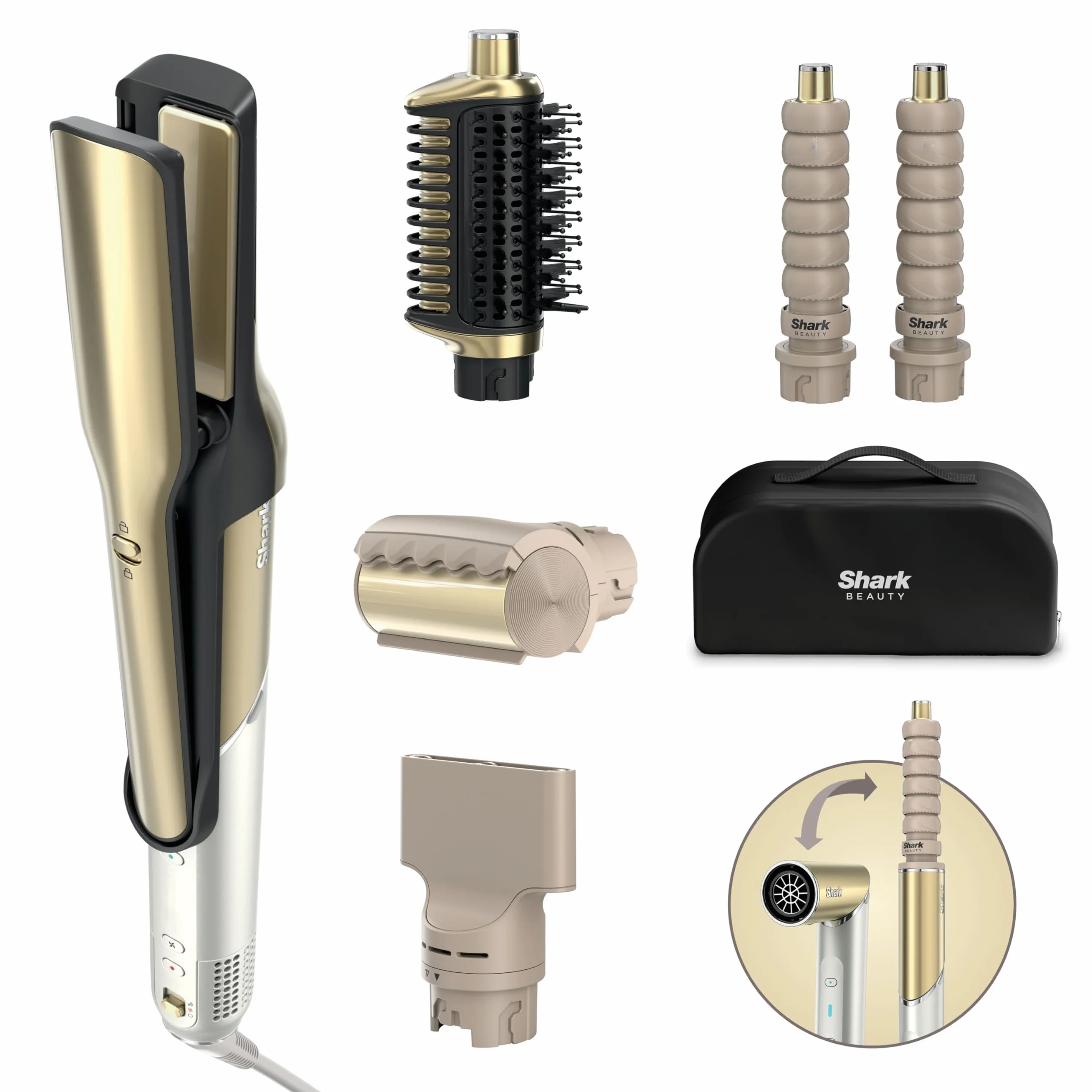 Shark Glam Multi-Styler Rizador Ondas Rizos Automático Difusor Concentrador Turbo Cepillo Aire Plancha