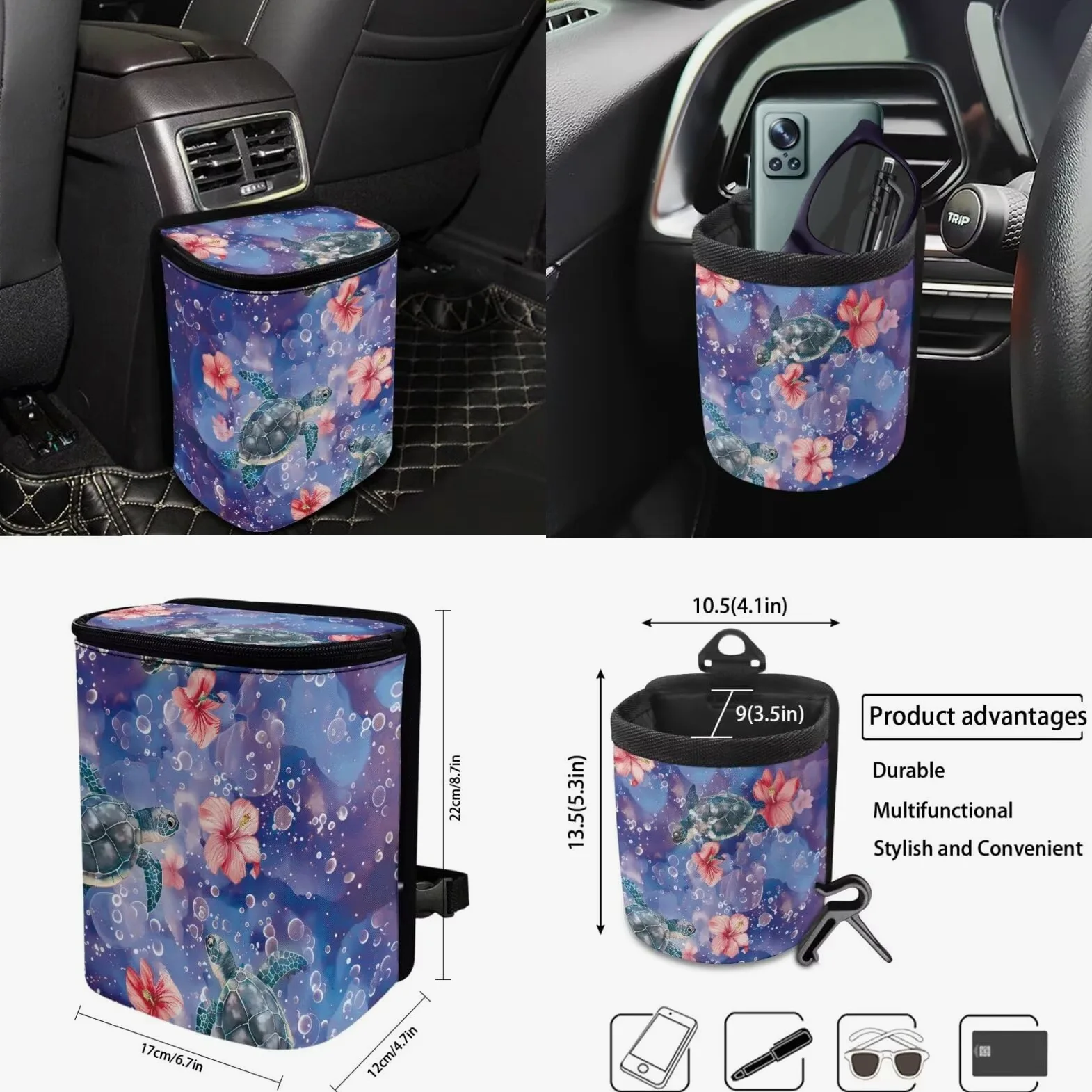Juego de 15 fundas para volante, cojín para cinturón de seguridad, soporte para gafas de sol, soporte para espejo retrovisor, llavero y accesorios de coche