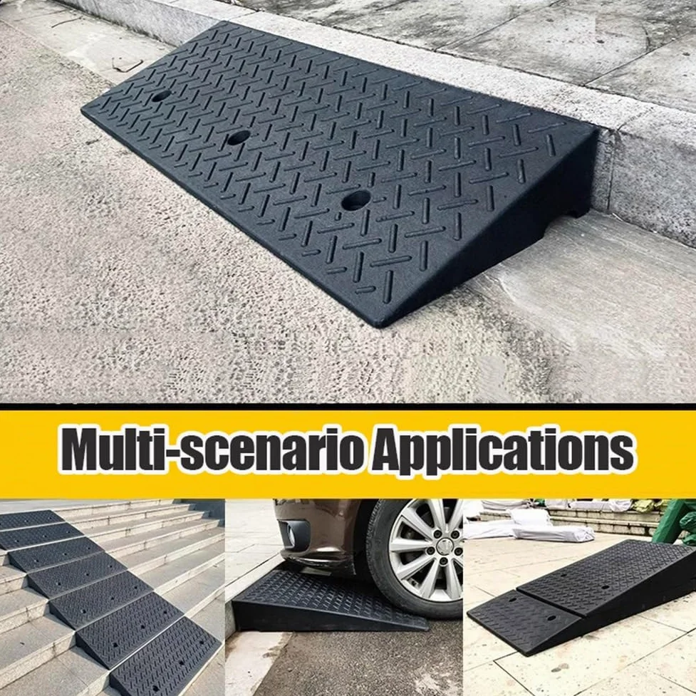 Rampa de Goma para Bordillos con Altura de 4–10 cm,Capacidad de 11 000 Libras,Rampa Antideslizante para Coches,Motos,Bicicletas,Patinetes y Sillas de Ruedas