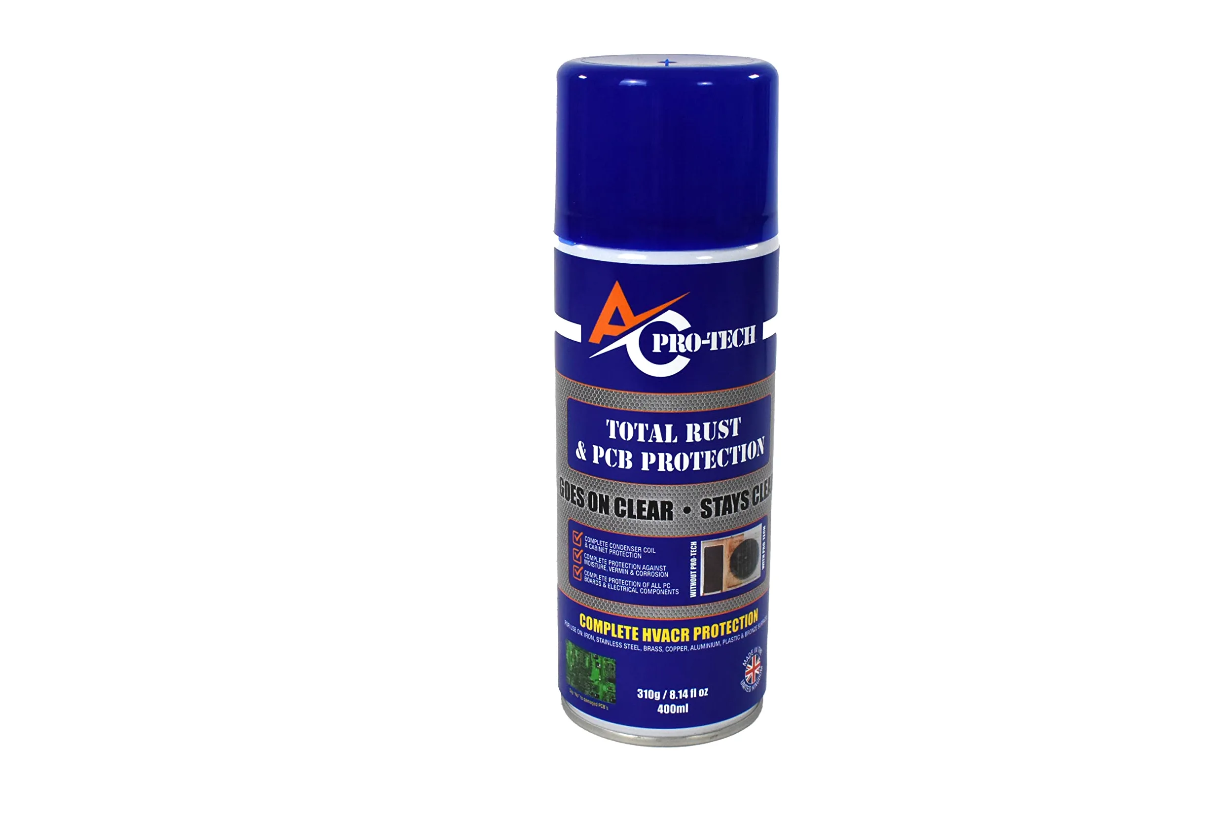 Arctic Hayes AC Pro-Tech - Spray de protección Total contra óxido y PCB, Spray antioxidante para Sistemas HVAC, Coches, Motocicletas y componentes PCB, 400 ml