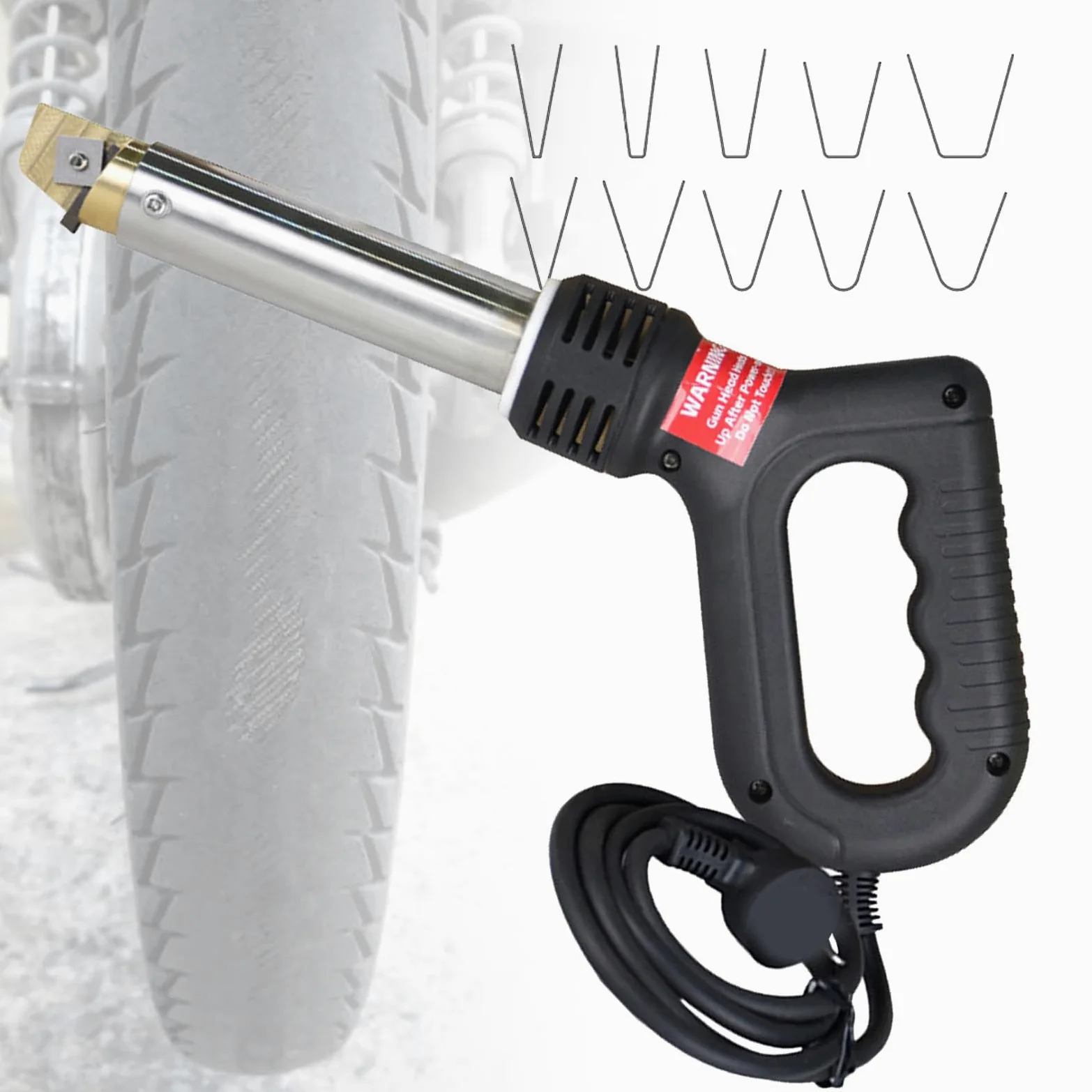 Herramienta Profesional portátil para ranurar neumáticos de Motocicleta, máquina ranuradora eléctrica portátil de 300 W con 10 Cuchillas, para neumáticos de Camiones y Furgonetas.