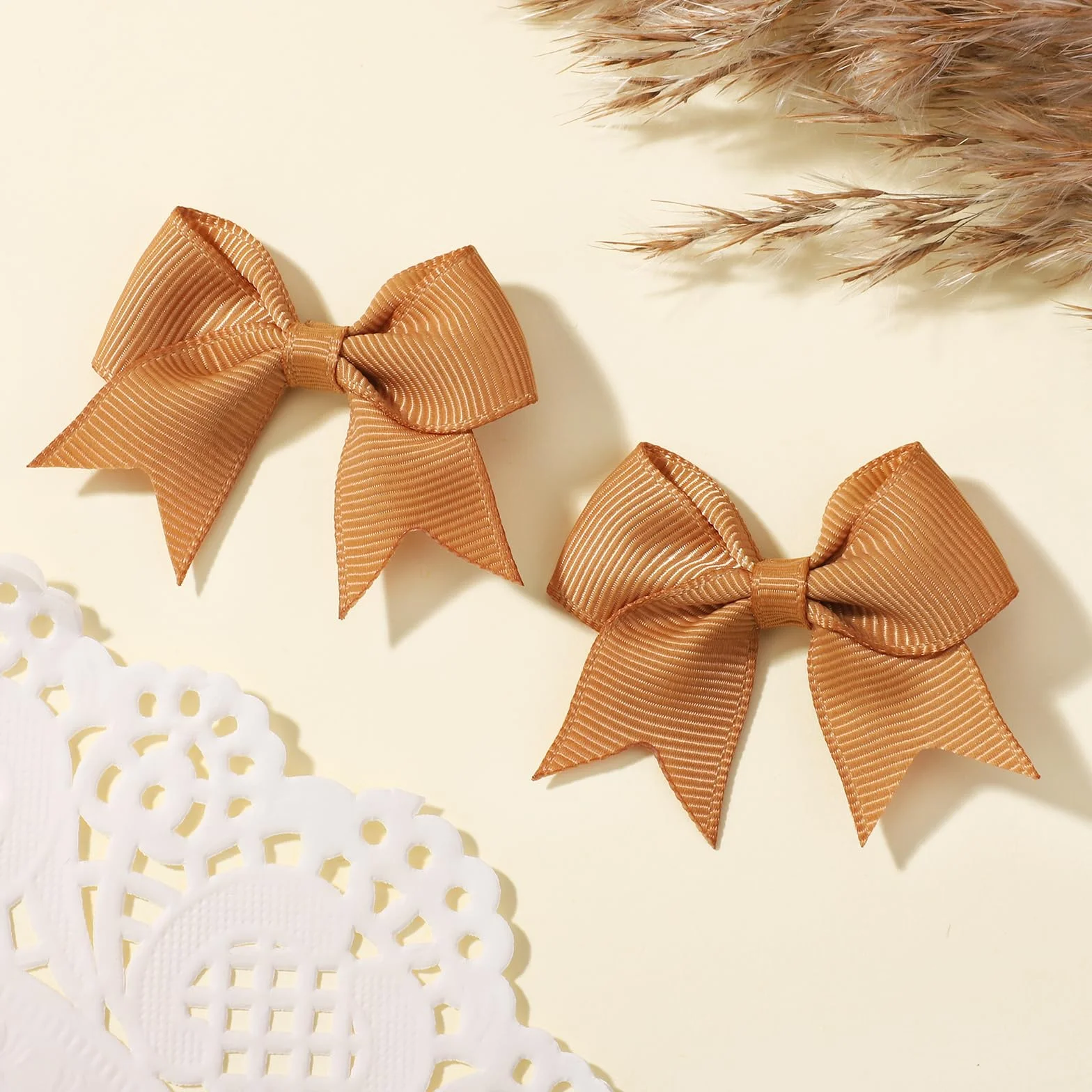 Ganchos con Clip de Cocodrilo y Lazos de Grogrén de 6 cm, Jollybows, Accesorios para Bebés y Niñas