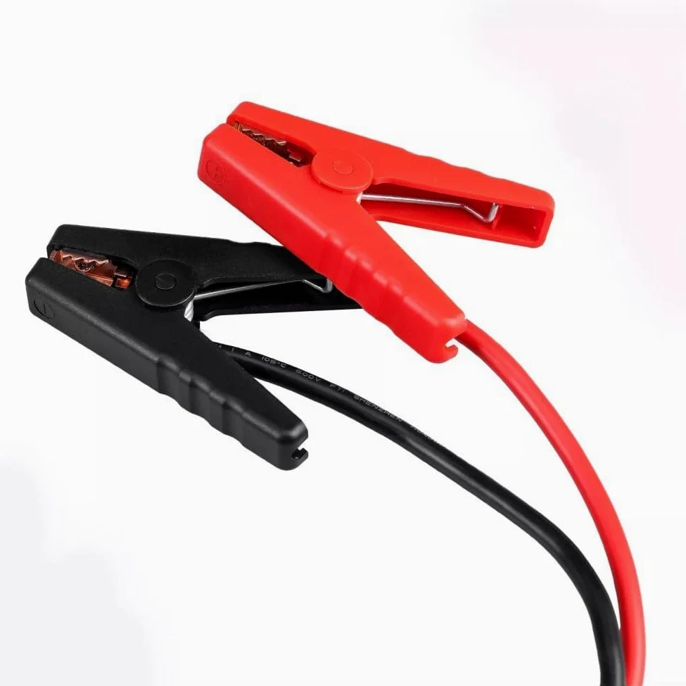 DAZZLEEX Cable de batería de iones de litio de 18 V con abrazaderas de 8 AWG para arrancador de salto, cable de arranque auxiliar portátil para coche, arnés de cable de 6 pies, ABS y cobre puro