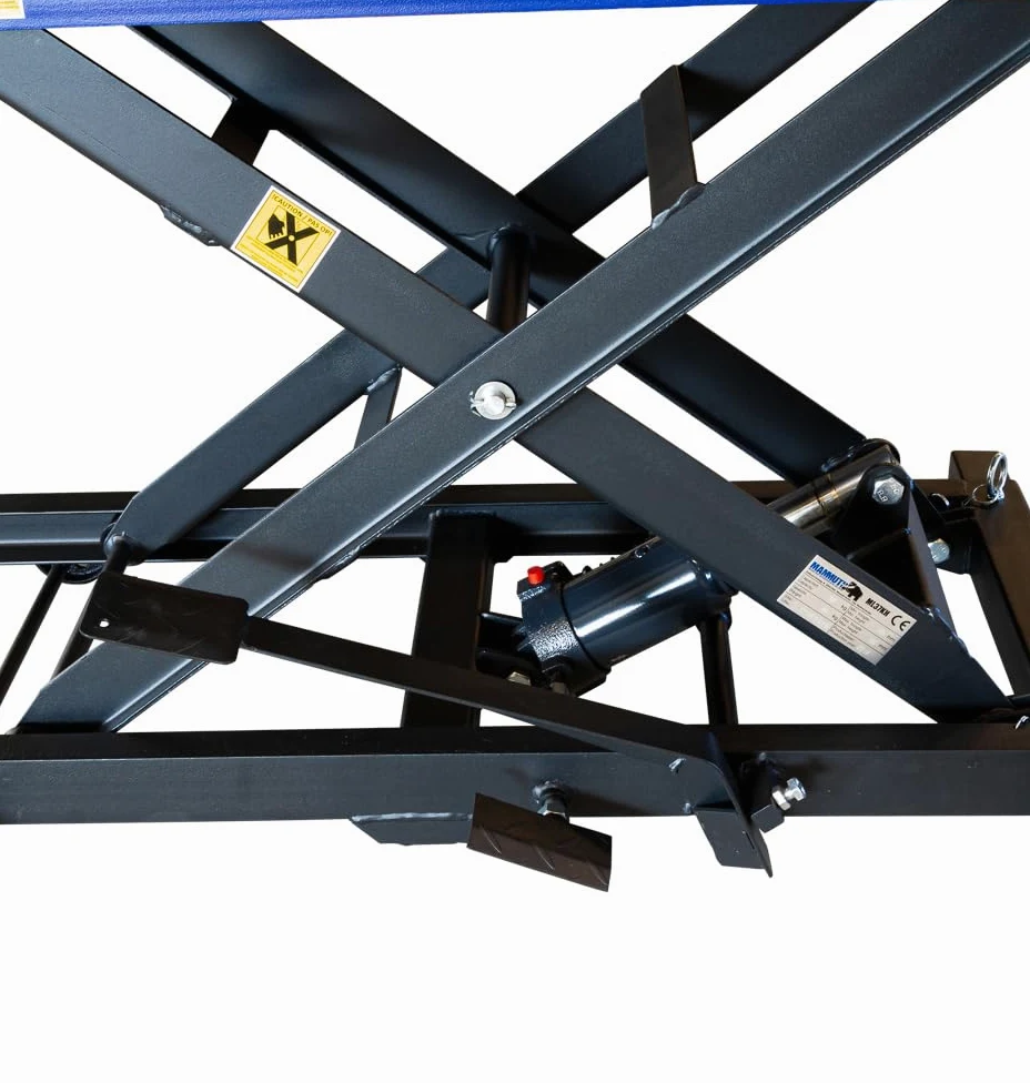 DeTec. Plataforma elevadora para moto, máx. 360 kg, mando a pie, elevador de tijera, plataforma de montaje máx. 780 mm altura de elevación