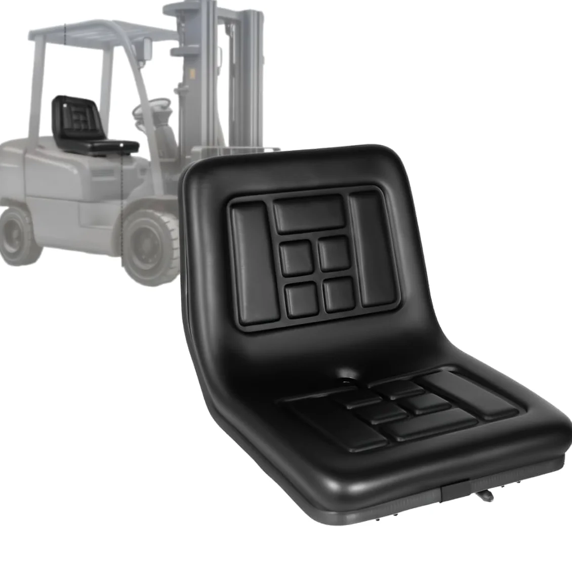 Asiento de Tractor Funda Universal Impermeable PVC Negro 5.9 Pulgadas Respaldo Ajustable Para Carretilla Elevadora