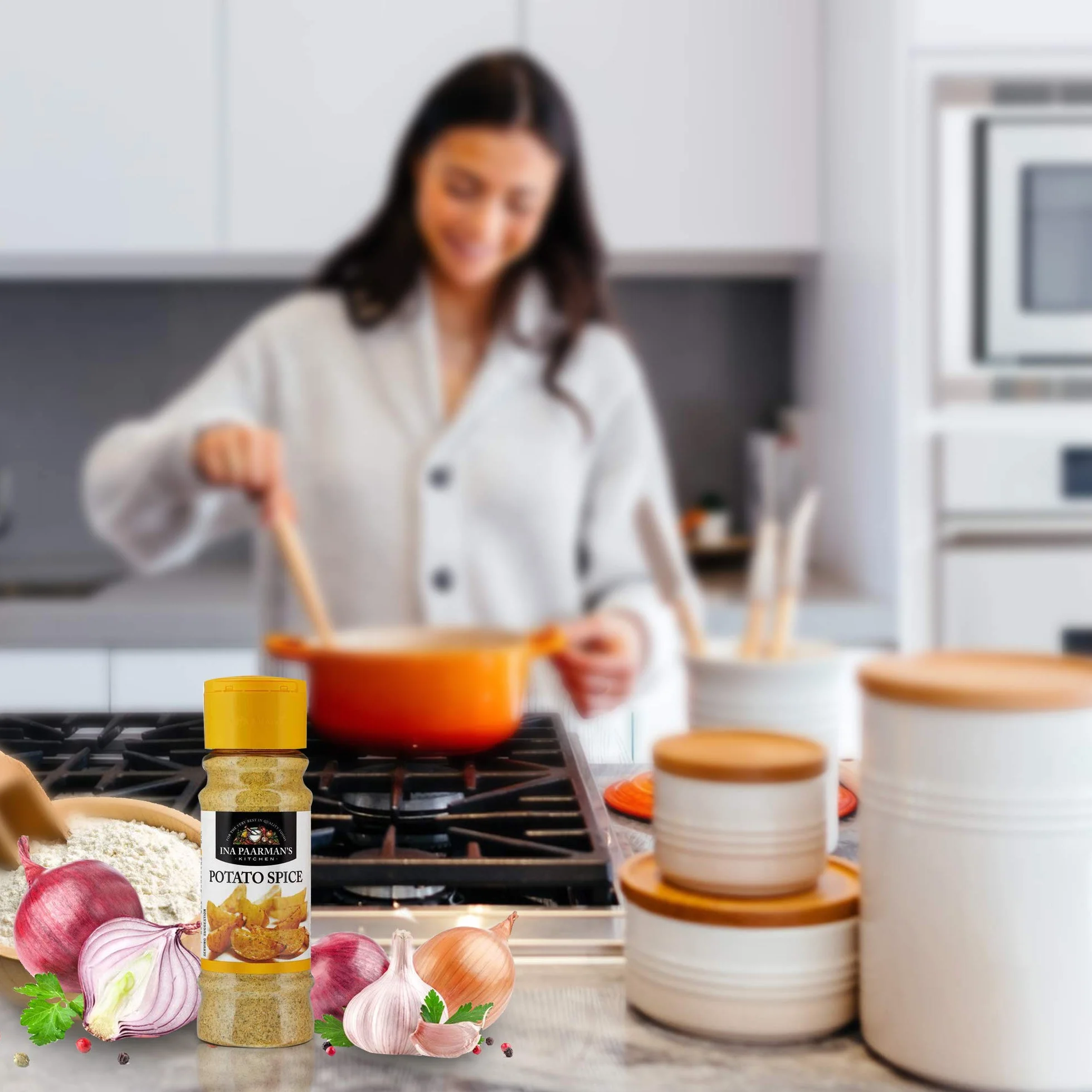 Ina Paarman's Kitchen Especias de patata 200 ml paquete de 3 veganas kosher halaal