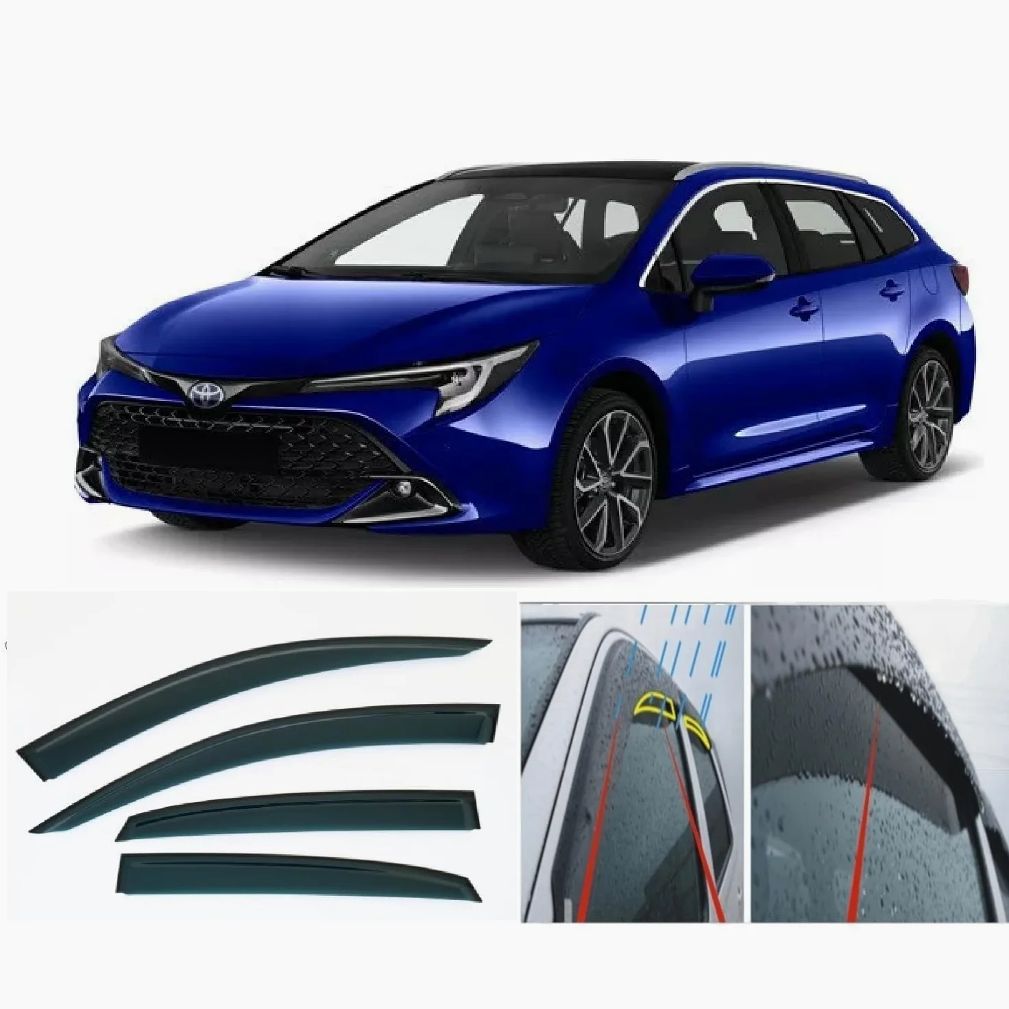 TOYOTA Corolla E210 Deflectores de Aire 4 piezas 2019-2026 Escudos Meteorológicos Parasol Lluvia