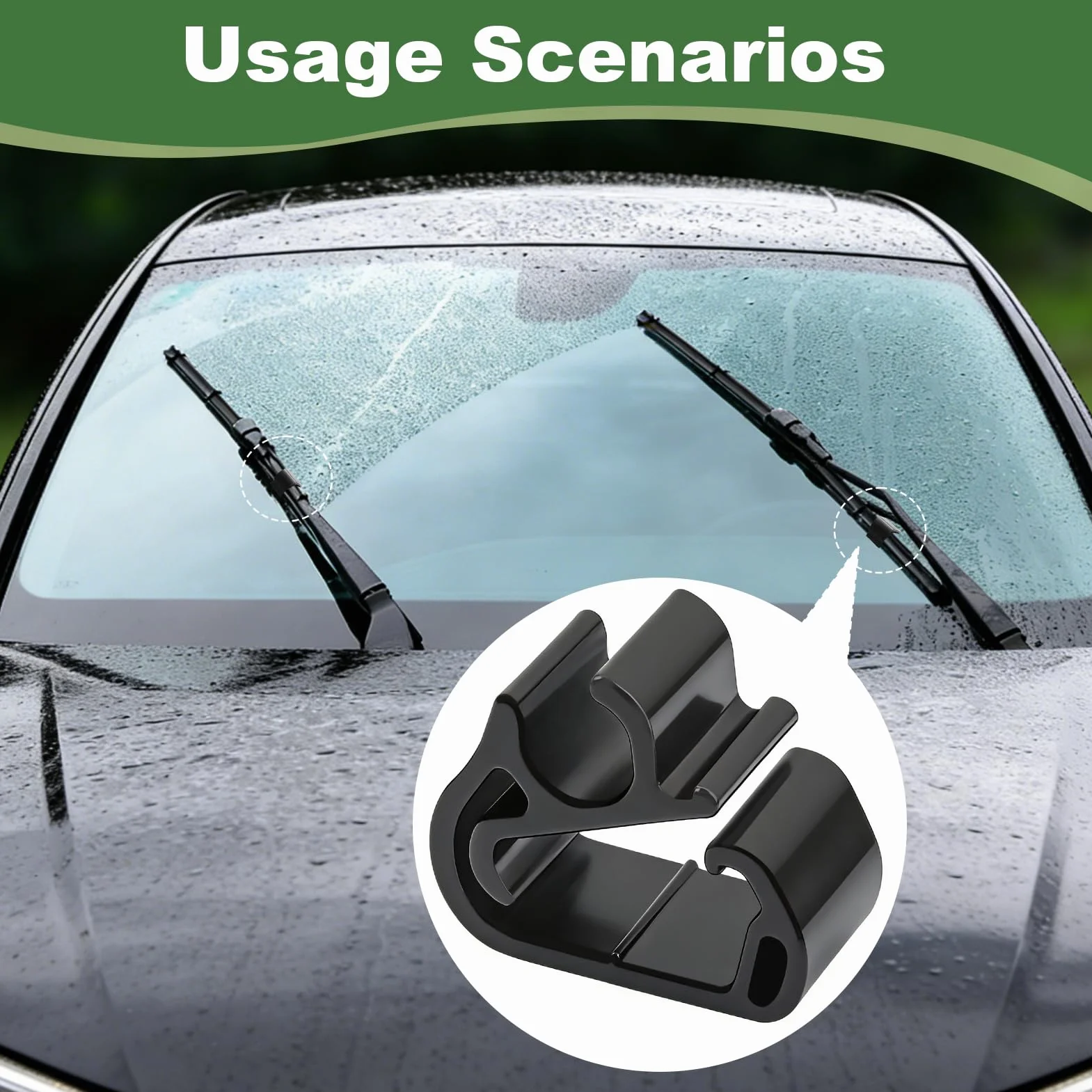 6 Piezas Clips para Brazo Limpiaparabrisas compatible con Peugeot 3008 5008 Citroën C5 DS7, Juego de Clips de Repuesto para Fijación de Manguera Lavaparabrisas