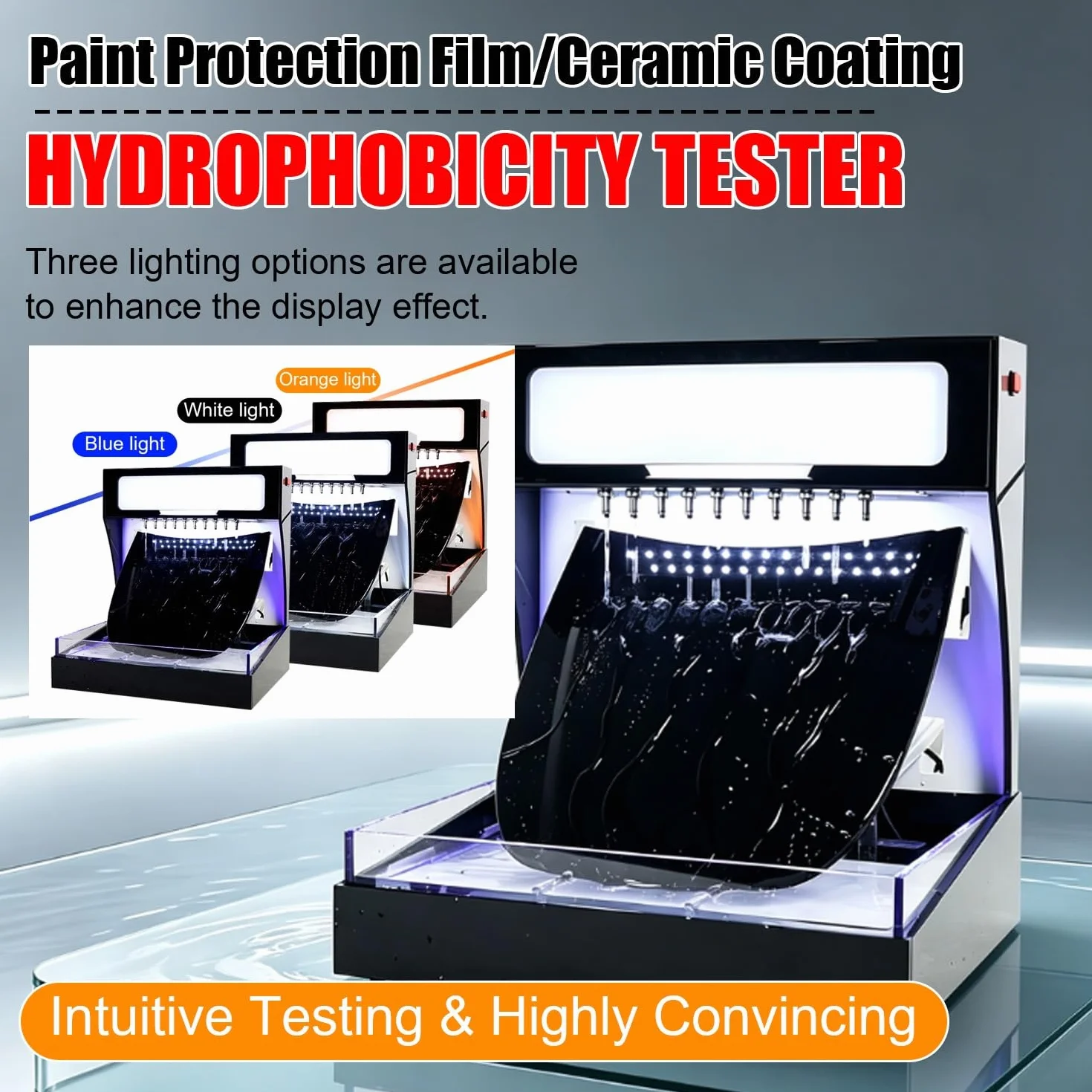 Película Protectora De Pintura Para Auto De Demostración De Hidrofobicidad | Dos Modelos De Capó, Carcasa Resistente A Los Arañazos, Compatible Con Todo Tipo De Películas Protectoras(White light)