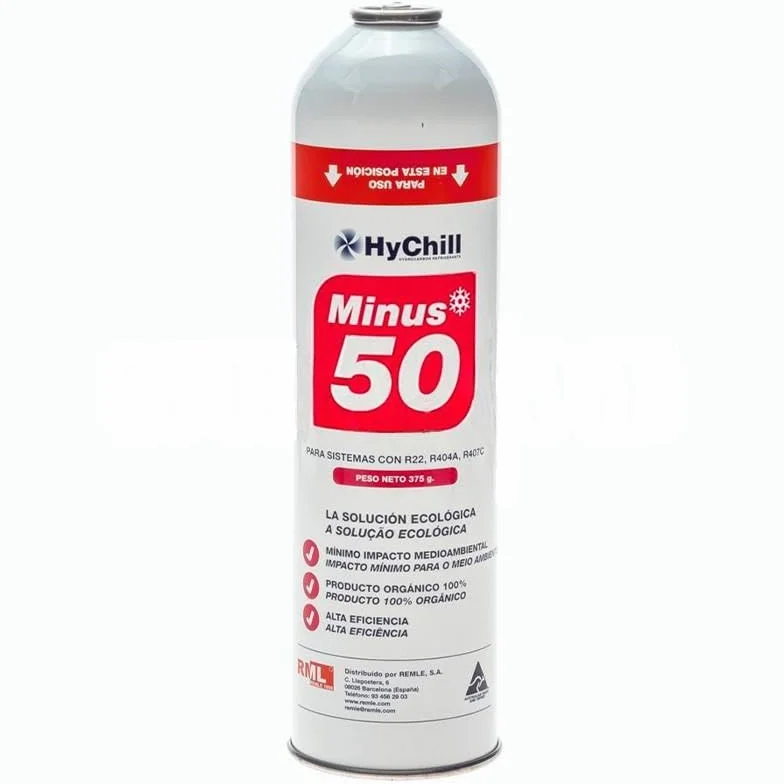 REPORSHOP 2 Botellas Gas Minus 50 375Gr Valvula Sustituto R22 R404a R407C R502 Freeze Organico