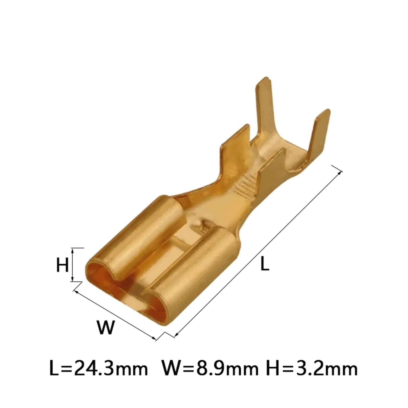 Terminal de engarzado de latón dorado de 7,8mm, Conector de prensado en frío, DJ625-7.8X0.8C DJ623-E7.8X0.8 for coche(Female A,500 Pcs)