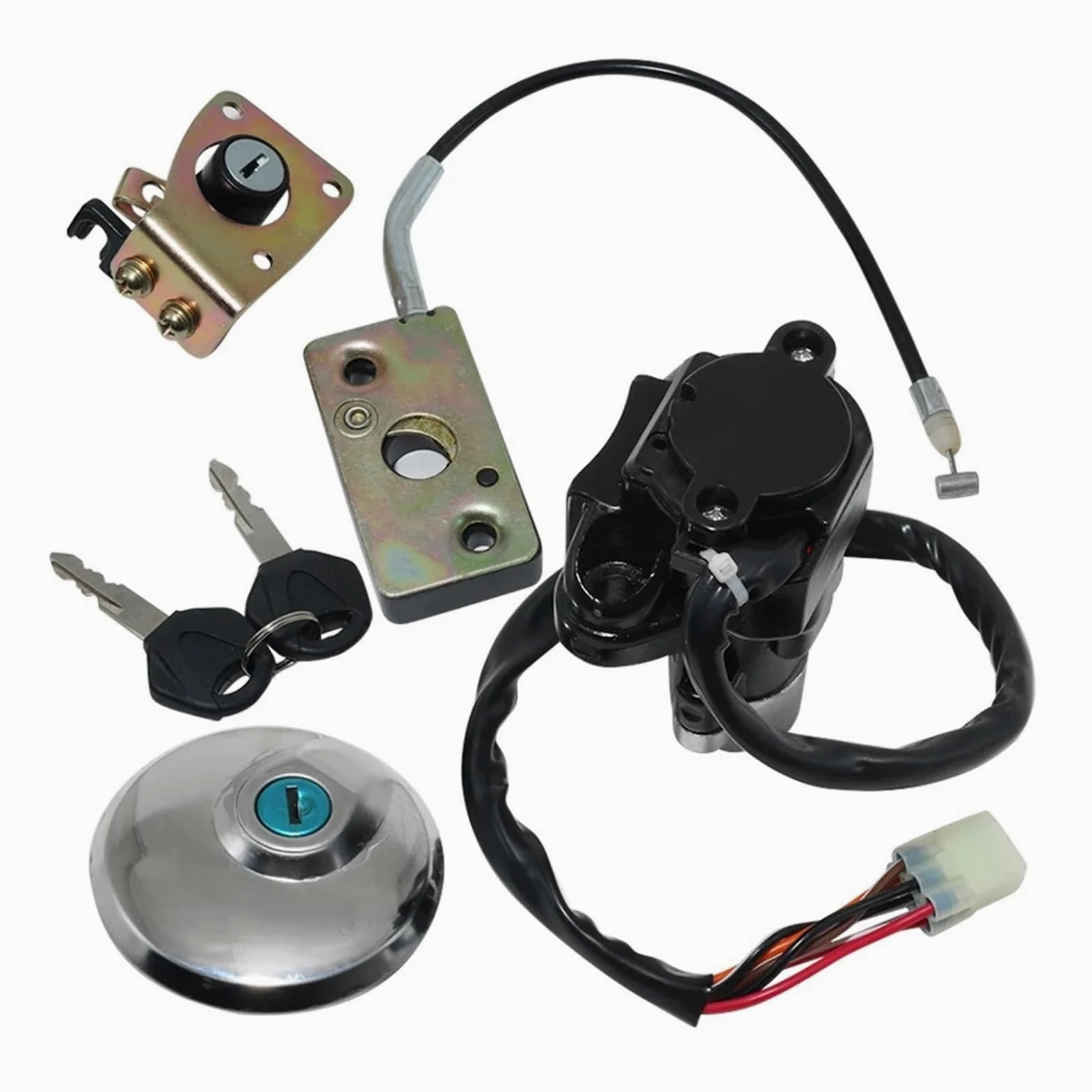Compatible Con Suzuki GZ125 GZ 125 1998-2003 GZ250 1999-2011, Interruptor De Encendido Combustible Y Gas Para Motocicleta Kit Llave Cerradura de encendido con llaveJuego