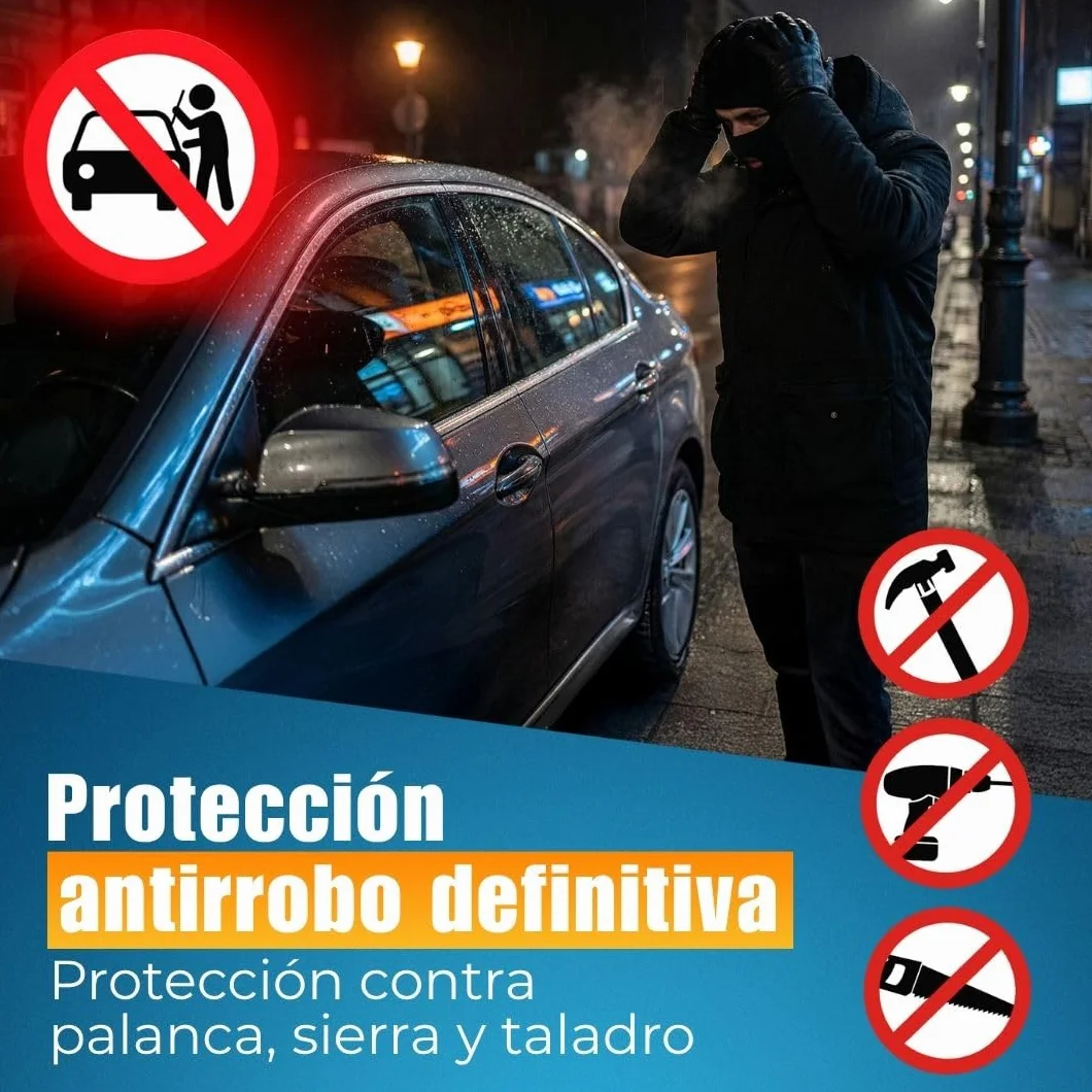 ATG Bloqueo Volante Coche – Antirrobo Coche, Antirrobo Volante & Barra Antirrobo para Auto, SUV, Van, Furgoneta y Autocaravana – Acero Endurecido, Protección Antitaladro