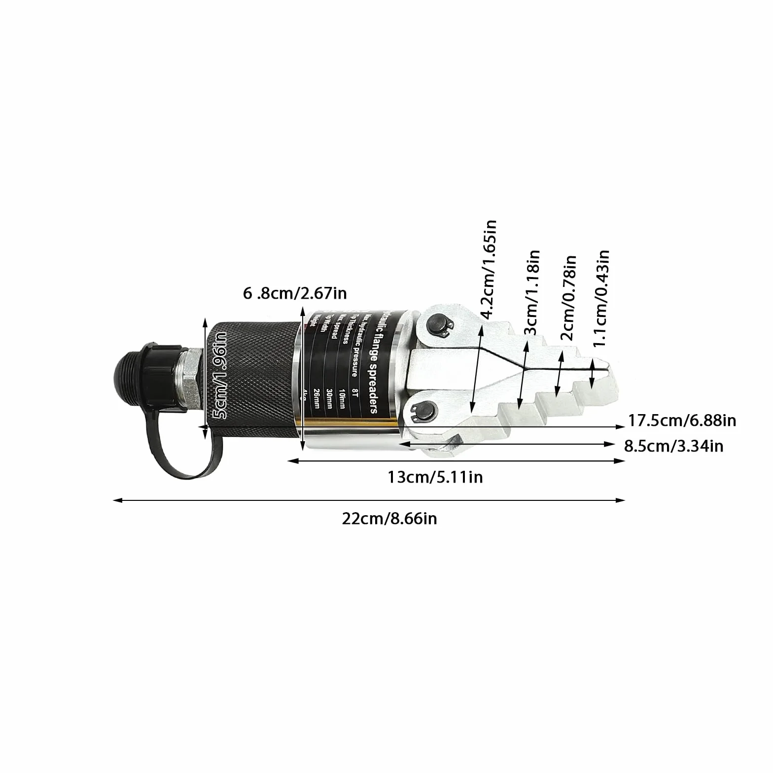 8T Separado Separador Hidráulico,Separador hidráulico de brida,Esparcidor hidráulico compacto Módulo único,para el mantenimiento/reparación/inspección de tuberías, reemplazo