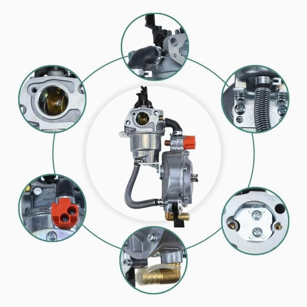 Ajuste for 2KW 3KW 168F 170F GX160 6,5 HP generador de combustible Dual LPG 168 carburador Manual NG