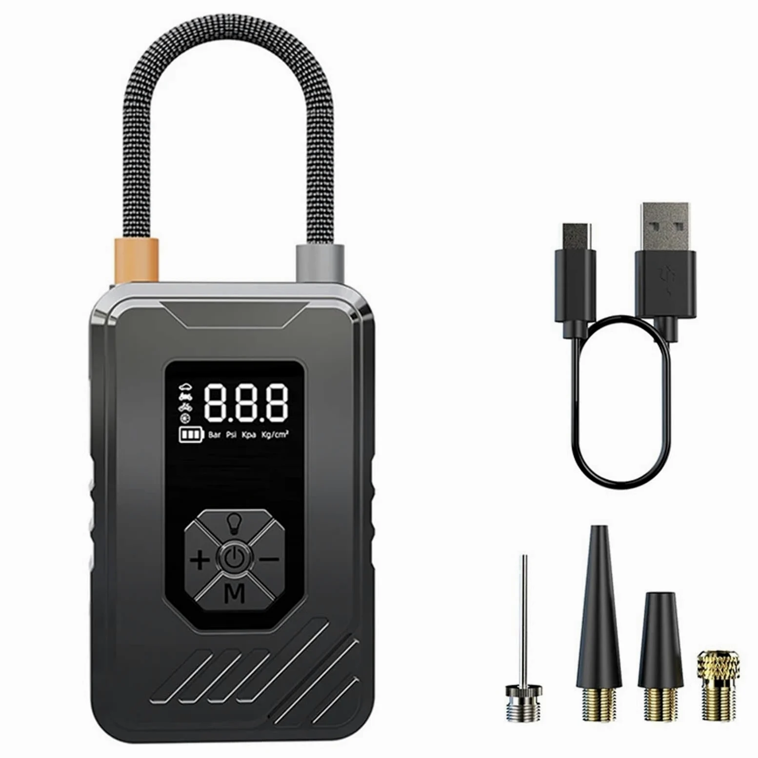 Inflador Ruedas Coche Bomba de Aire para Coche, compresor de Aire portátil, Inflador de neumáticos inalámbrico para Coche, Motocicleta, Bola de Bicicleta Compresores de Aire portátiles